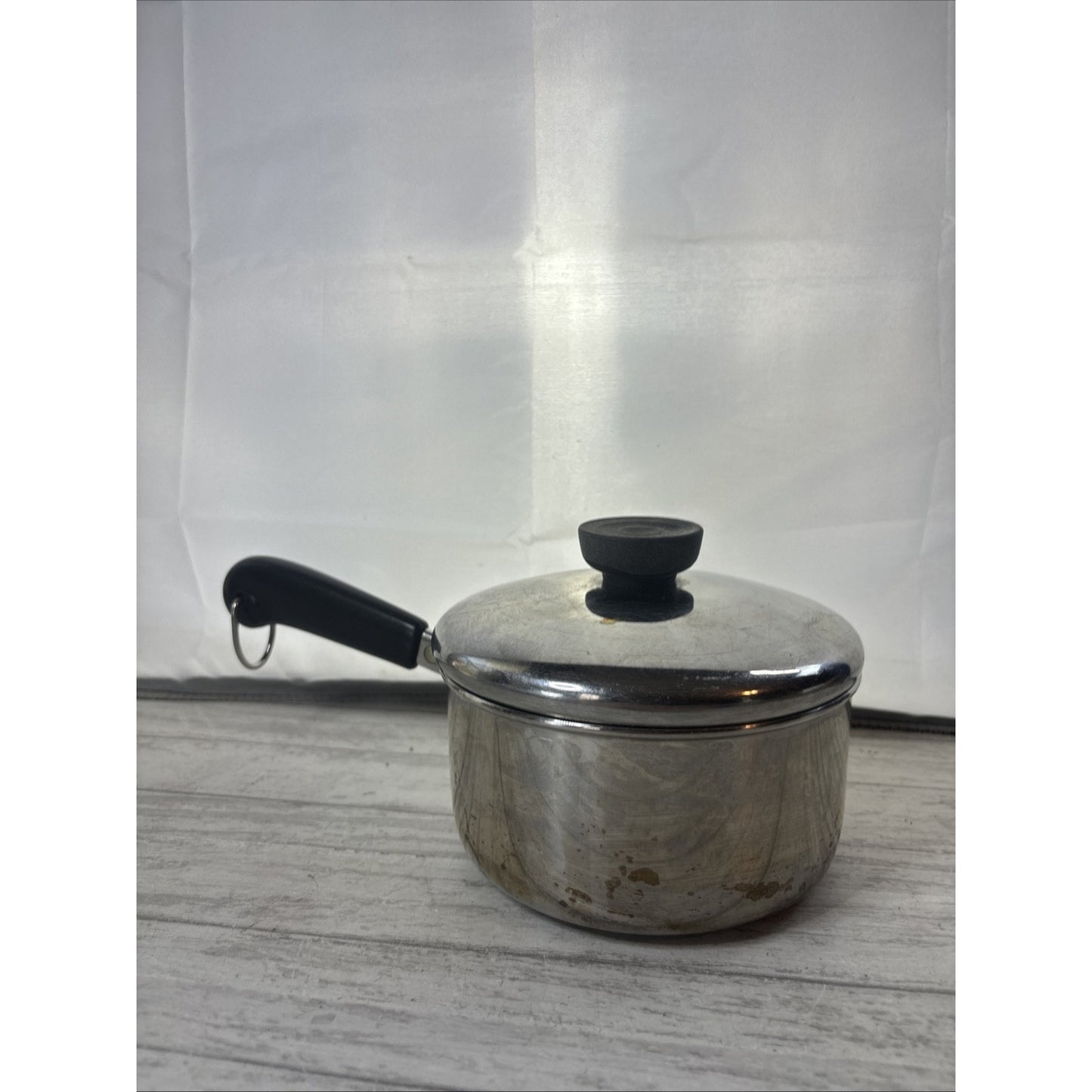 Revere Ware Stainless Tri Ply Disc Clad Bottom 1 QT Saucepan Lid Clinton IL USA