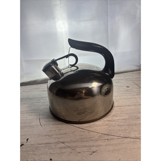 Paul Revere Reverware Stainless Steel Copper Bottom Tea Pot *Dent*