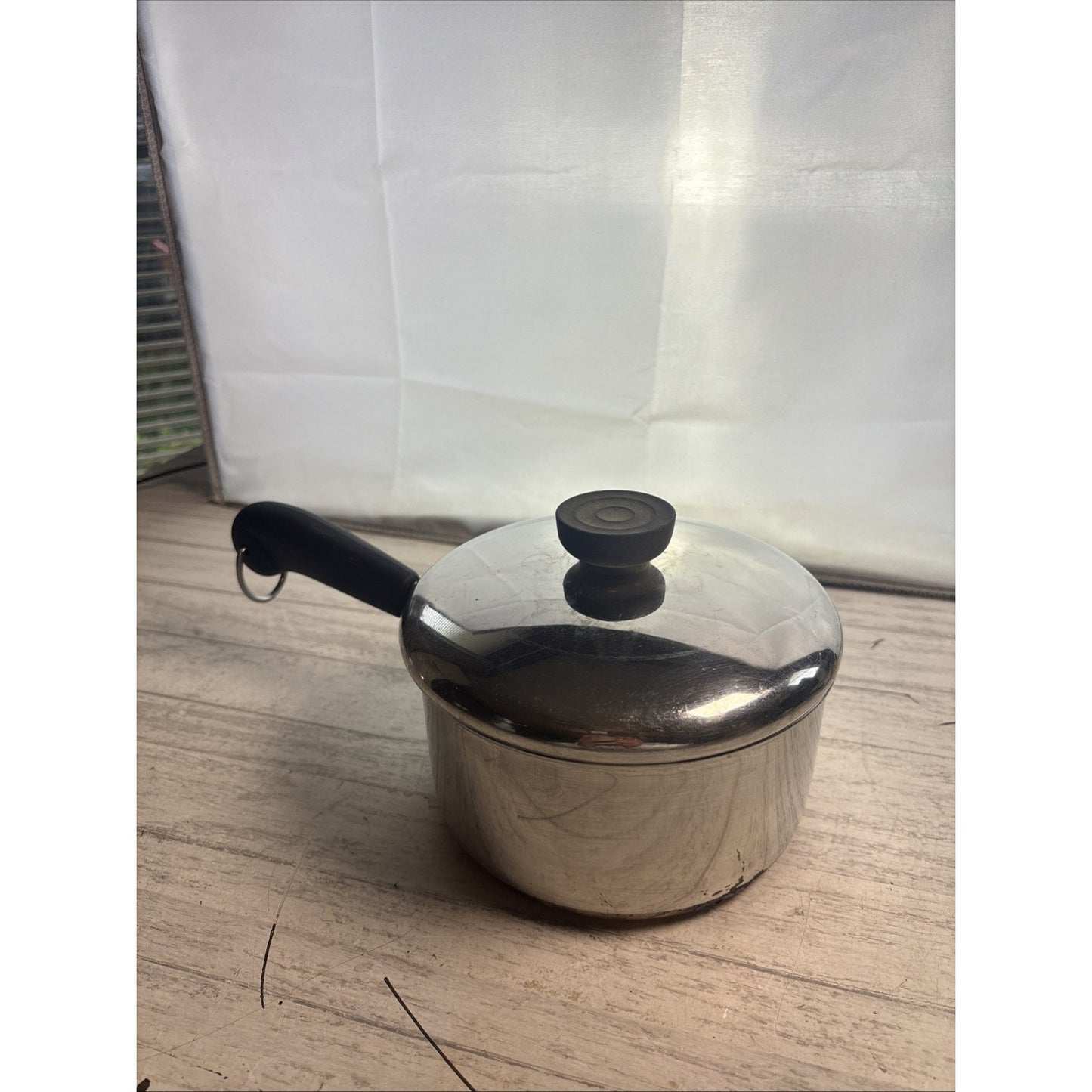 Vintage Revere Ware 1 1/2 Qt Sauce Pan Pot W/Lid 1801 Copper Clad Bottom USA