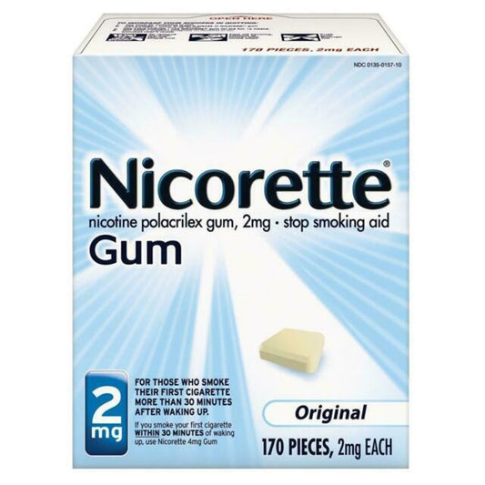 Nicorette Nicotine Gum 170 pcs Stop Quit Smoking Aid 2 mg Original Exp 02/2024