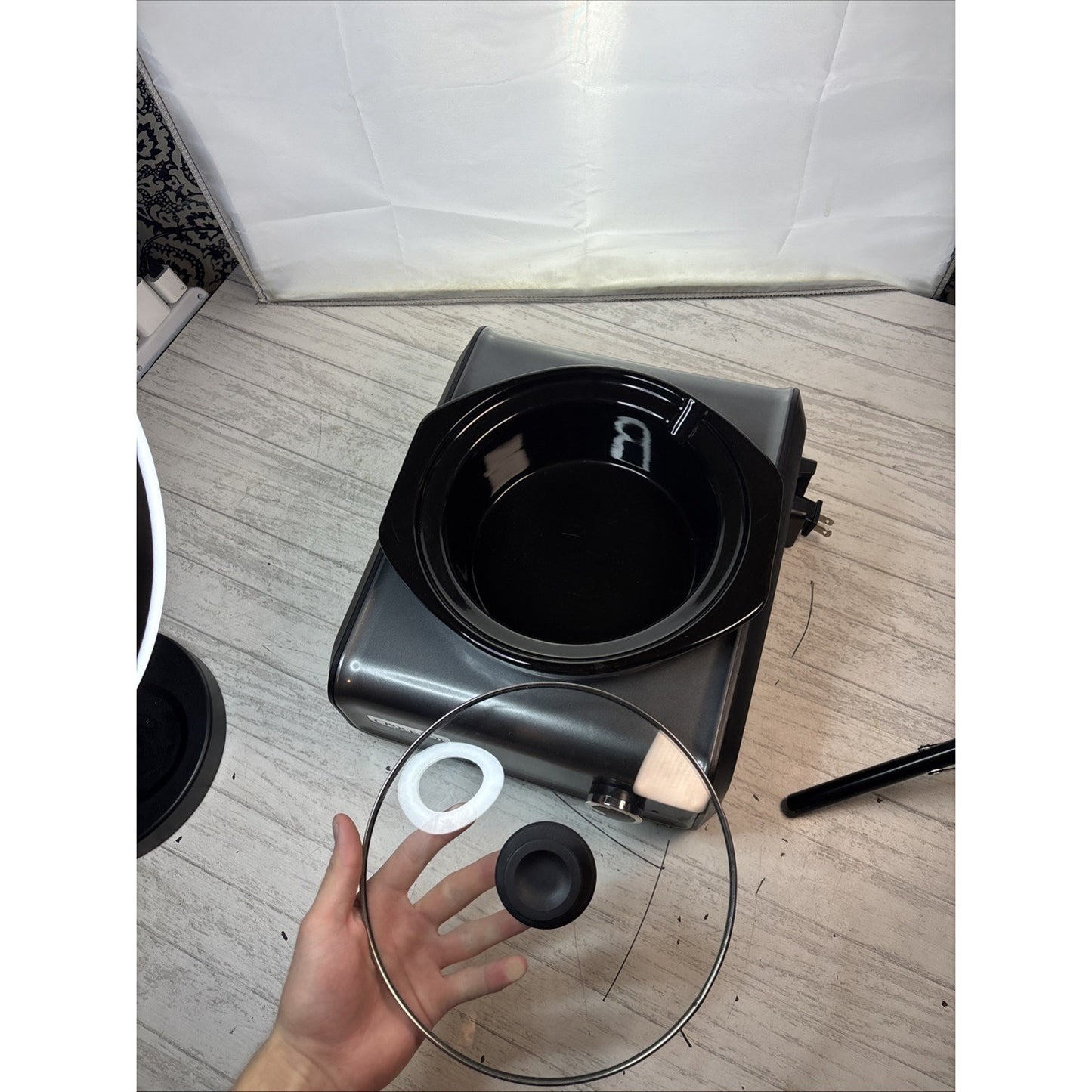 CROCK POT 2.5 -Quart Slow Cooker SCCPMD2-CH Black Connectable Banquet