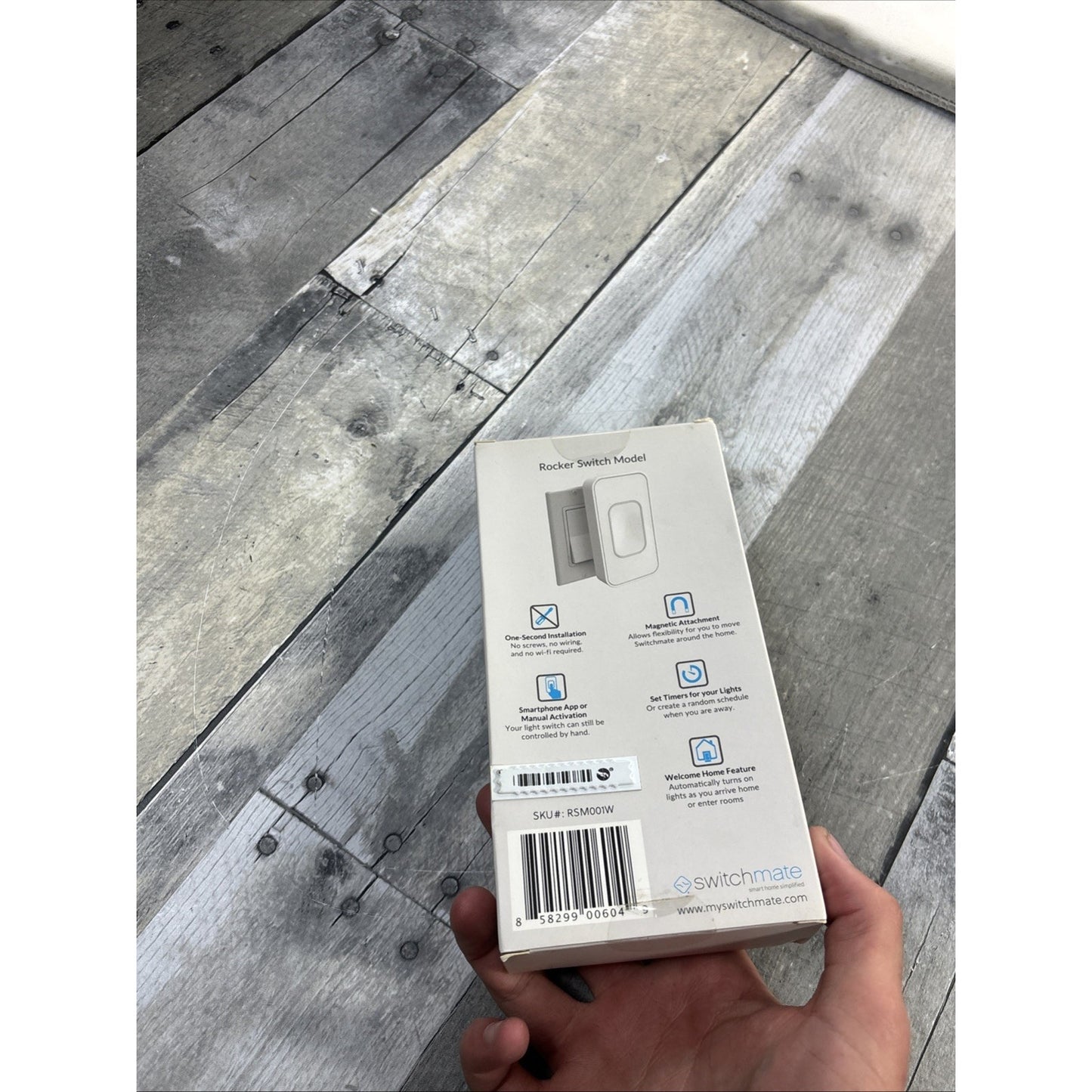 Smart Light Switch, Switchmate, RSM001W for Rocker Style, Phone Control - Sealed