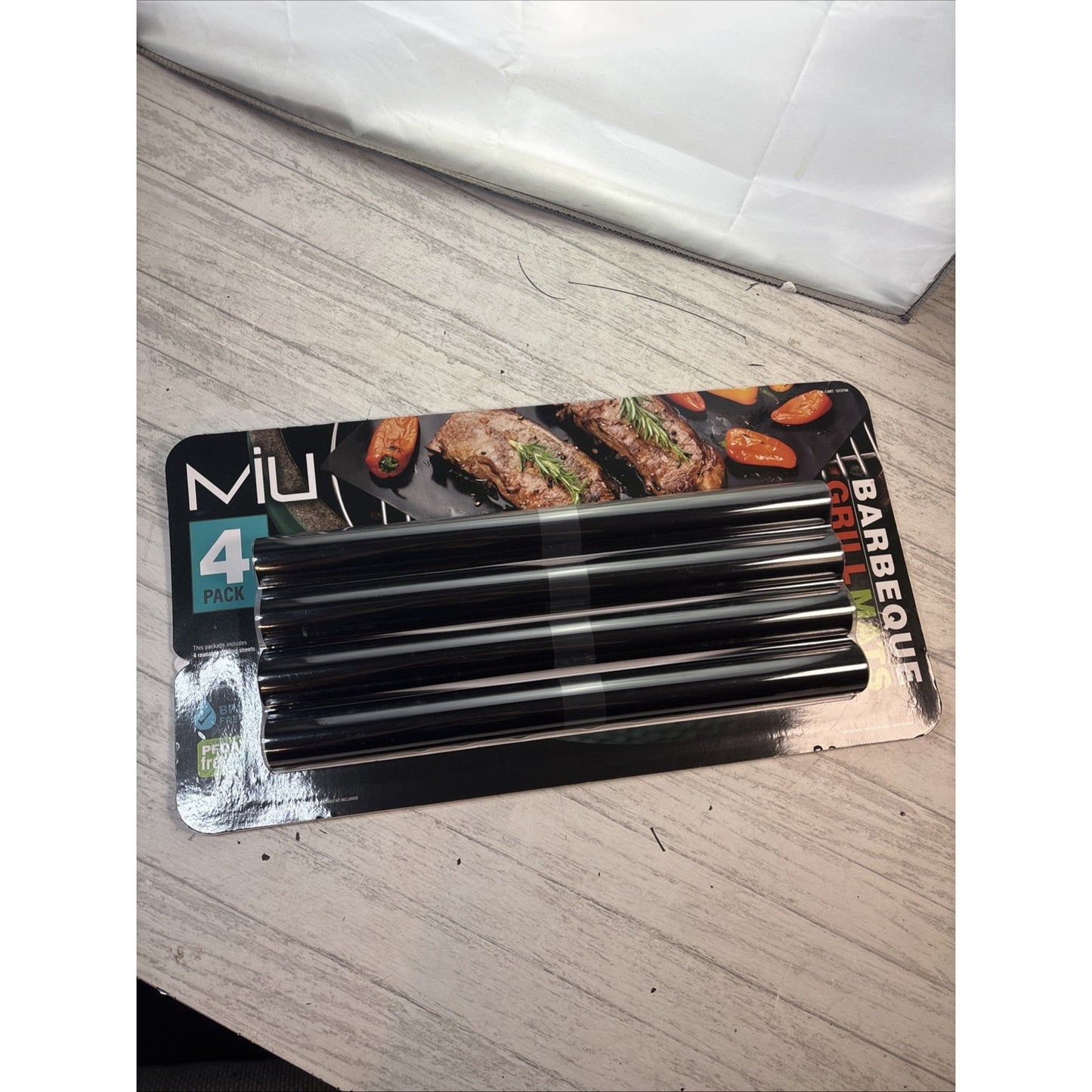 MIU Silicone Barbecue Grill Mats PBA Free Set Of 4 - New Sealed