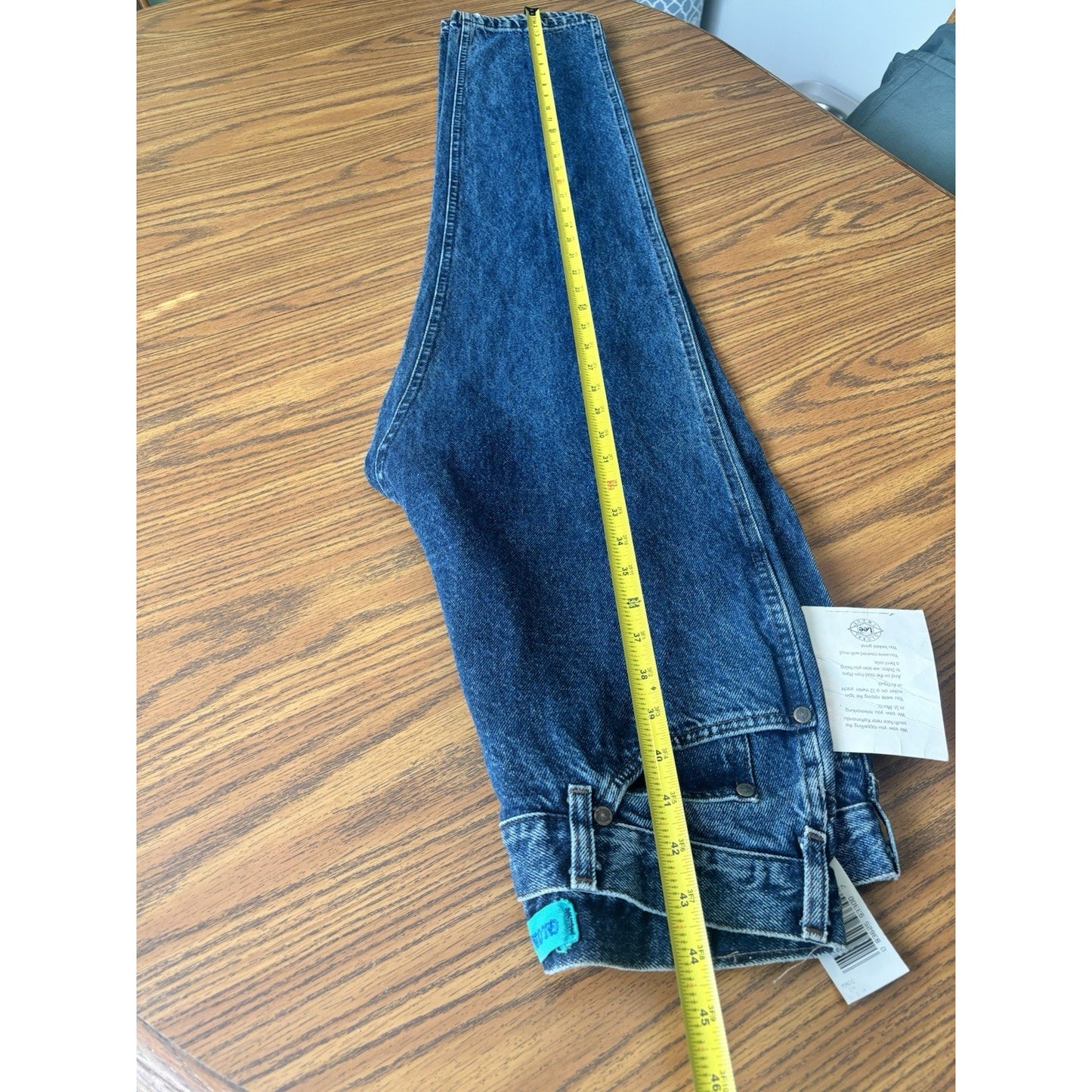 VTG 90s Lee Jeans Mens 33x34 Regular Straight Leg Dark Blue Denim USA NOS