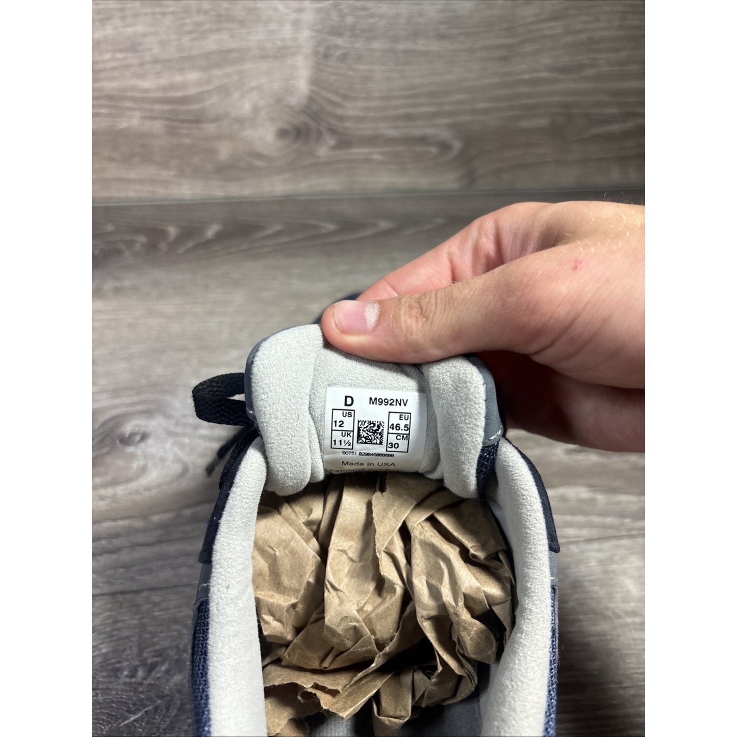 New Balance 992 Made in USA Navy Grey Size 12