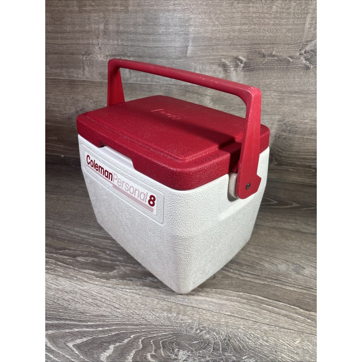 Vtg Coleman Personal 8 Cooler Flip Lid Cup Holder Red Lid Model 5272 USA