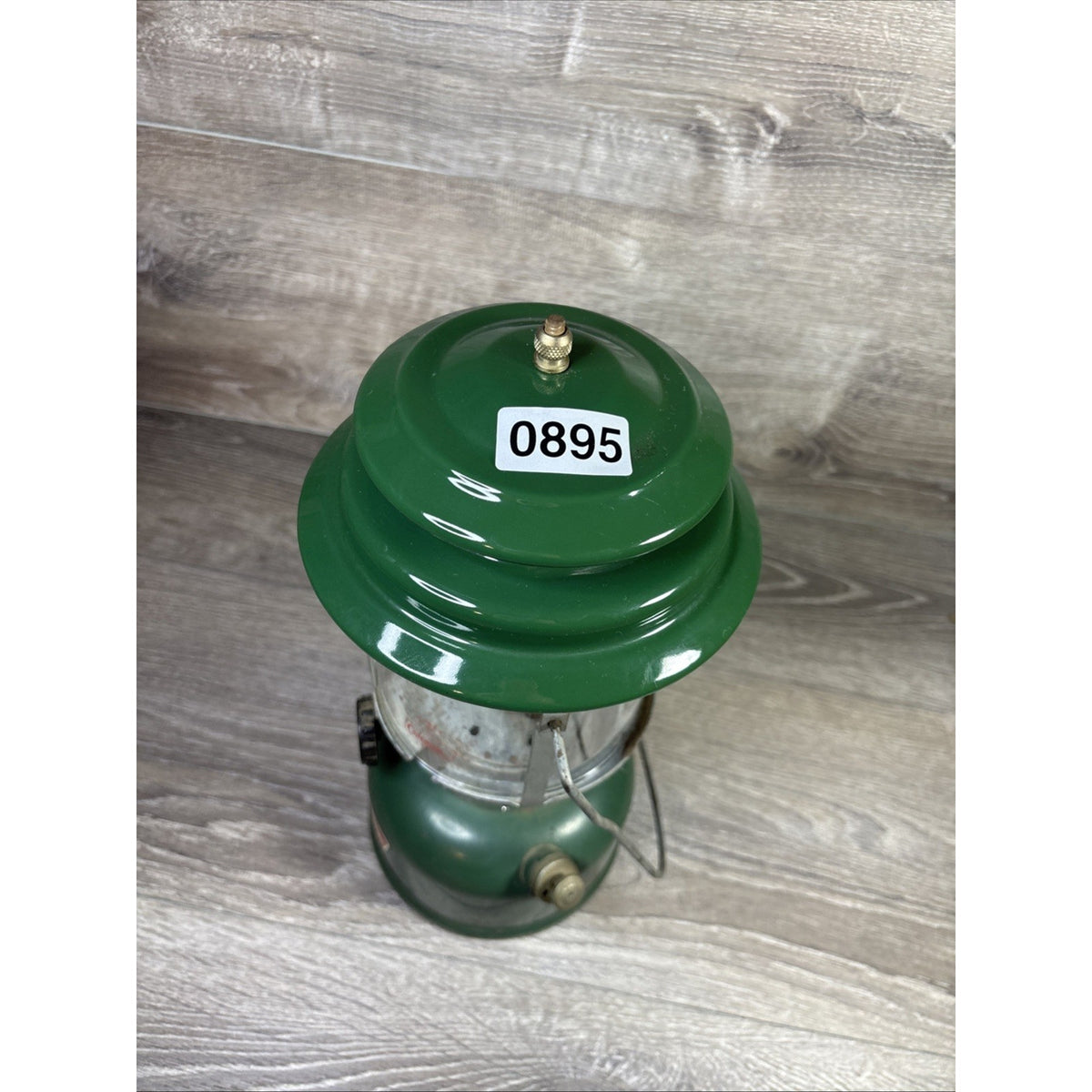 Vintage 1971 Coleman Model 220F Dual 2 Mantle Green Gas Camp Lantern USA