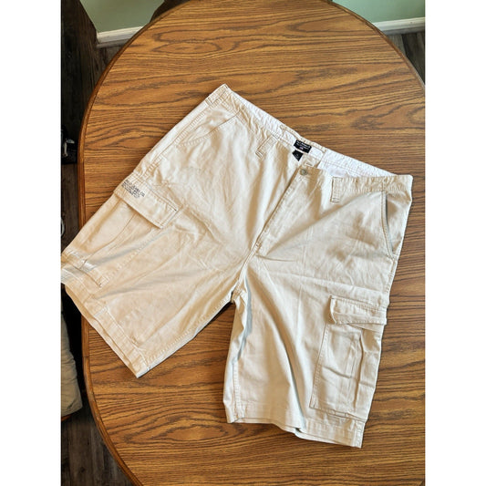 Polo Jeans Co Ralph Lauren Mens Cargo Shorts Beige Khaki 100% Cotton Size 48