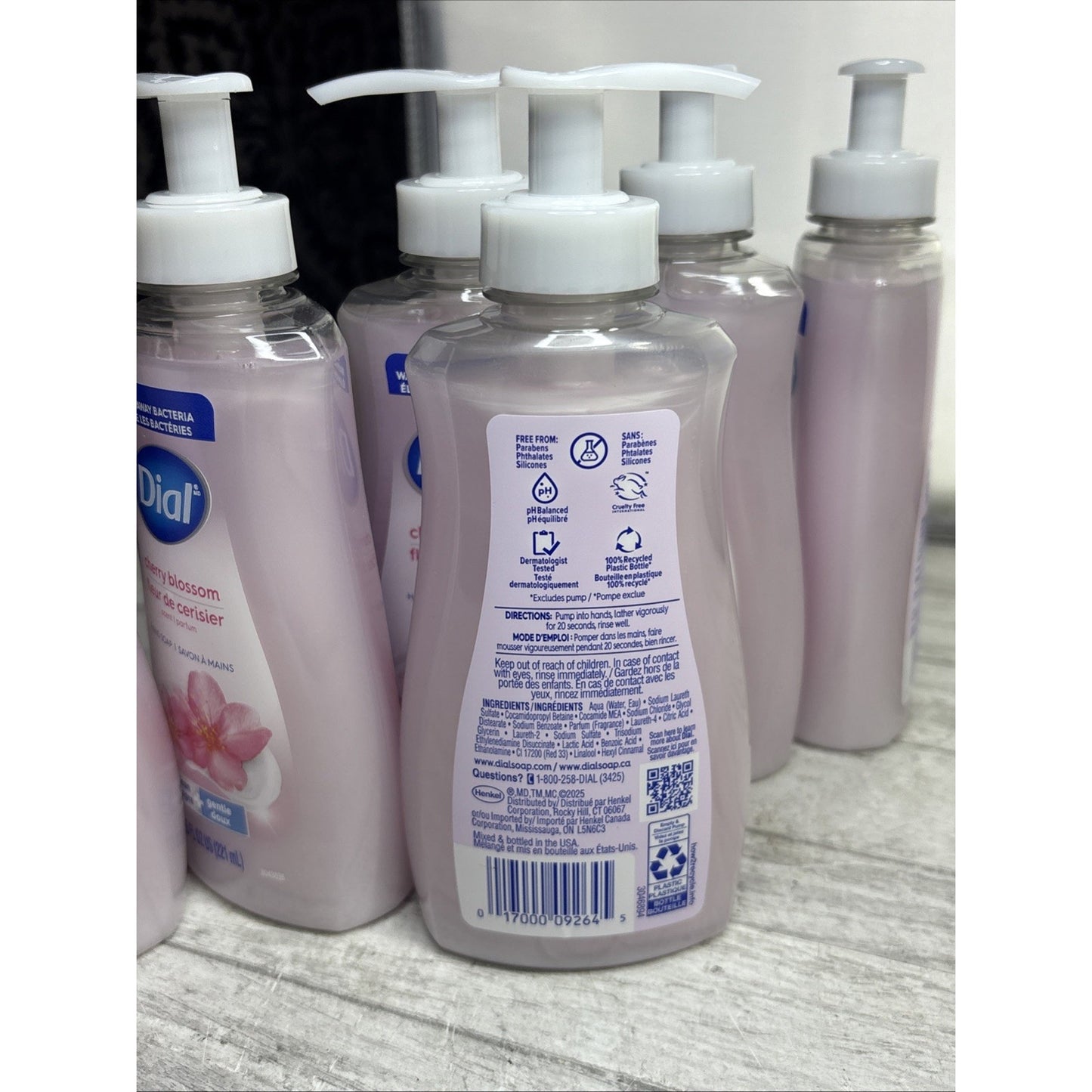 6 Bottles Dial Cherry Blossom Moisturizing Hand Soap 7.5 fl oz Each