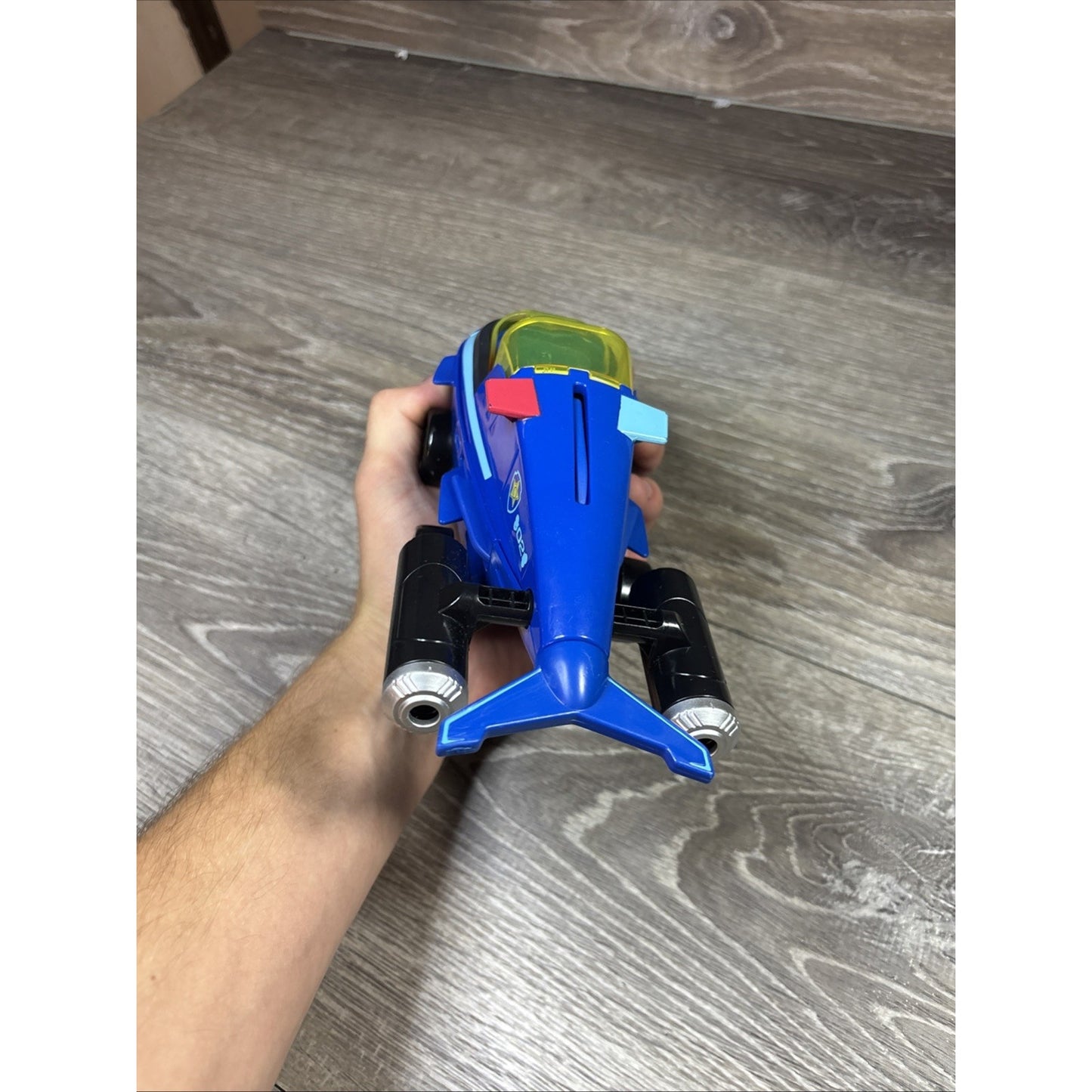 Paw Patrol Aqua Pups, Chase Transforming Shark Vehicle & Figure Set Blue Toy