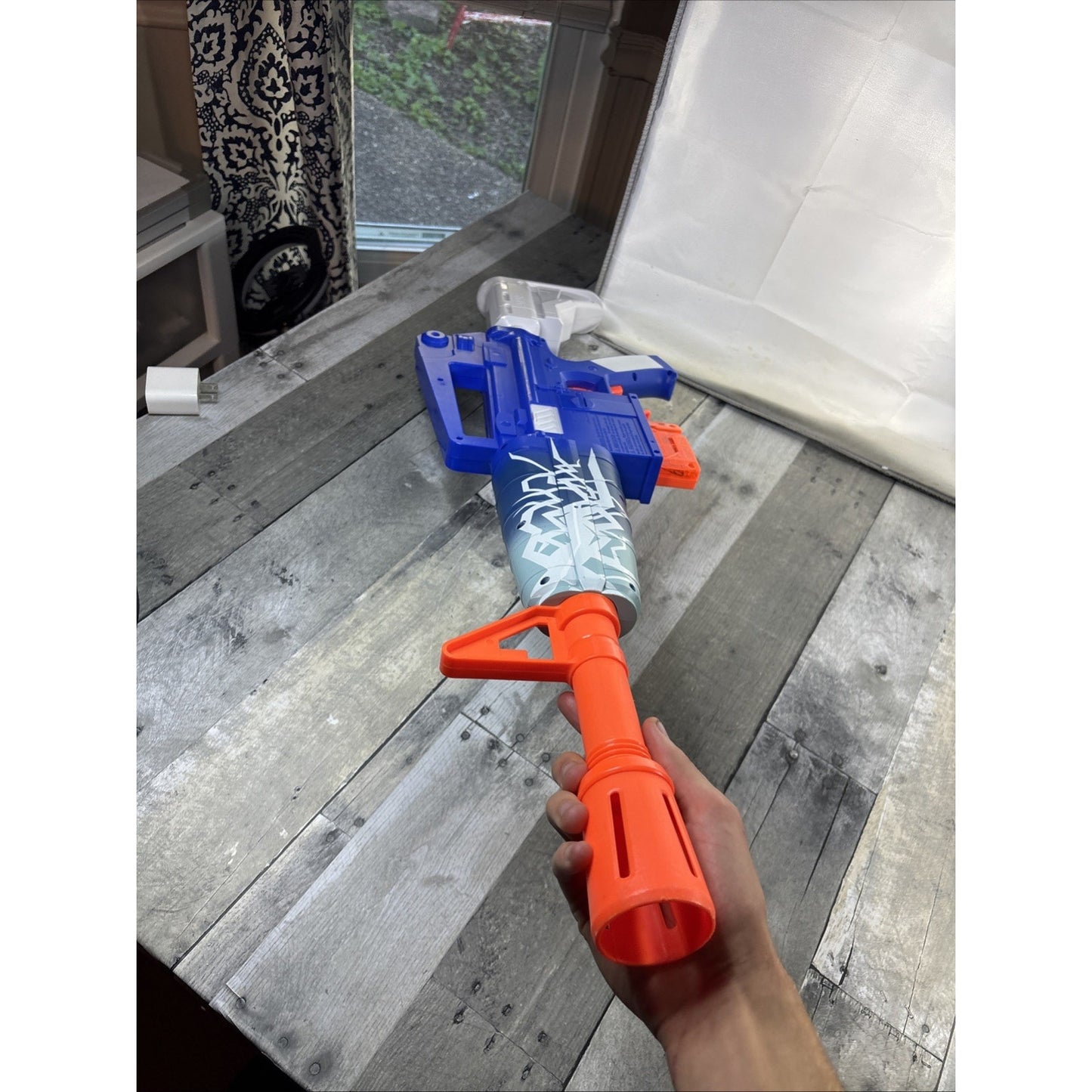 NERF Fortnite Blue Shock Dart Blaster Motorized W/ Clip