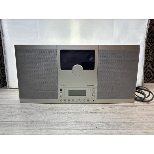 BROOKSTONE SLCDv2.0 CD Player AM/ FM Clock Radio Stereo No Remote Sound Is Great