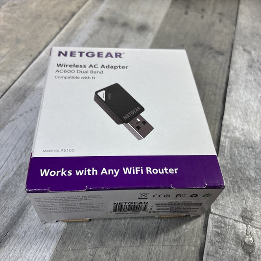 NETGEAR AC600 Wi-Fi USB 2.0 Mini Adapter for Desktop PC - Black Never Used
