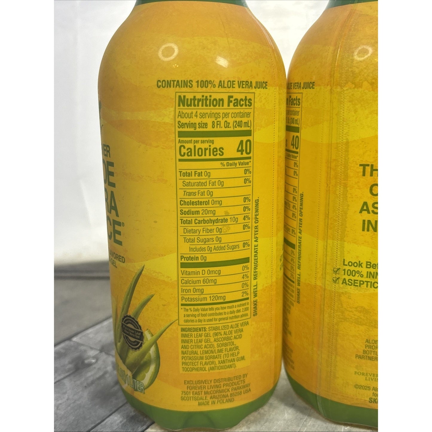 3 Bottles of Forever Aloe Vera Juice 33.8 fl.oz Original Rare