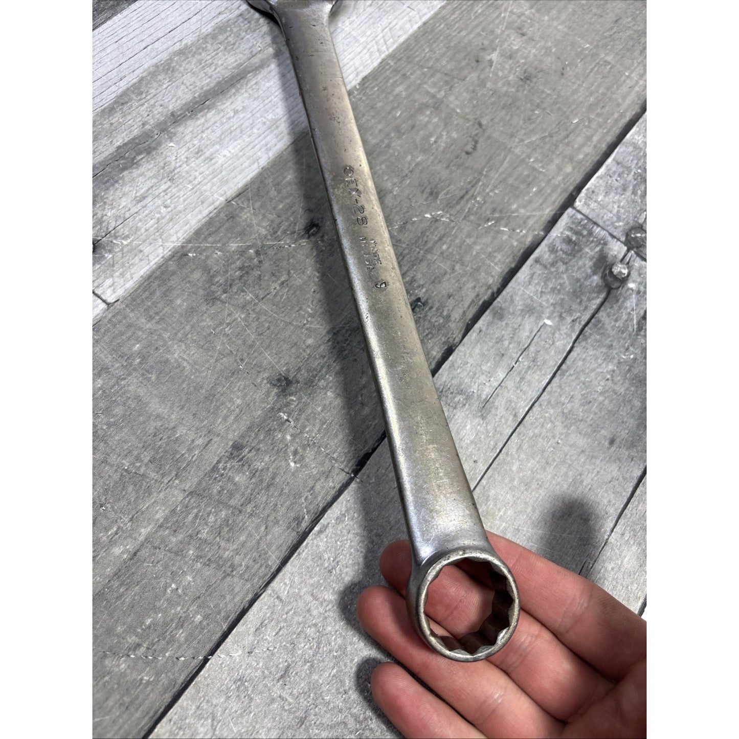 1939 Snap-on USA 7/8" Standard Length 12 Point Combination Wrench OEX28 VINTAGE