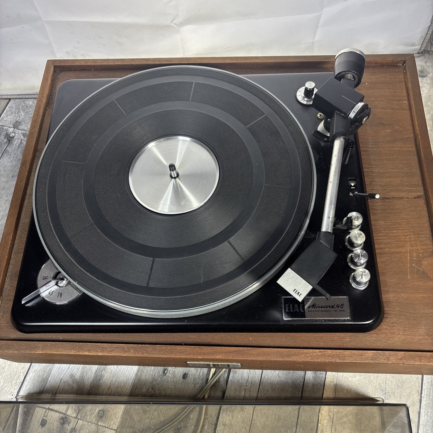 Elac Miracord 45 Turntable Realistic Wood Base Original