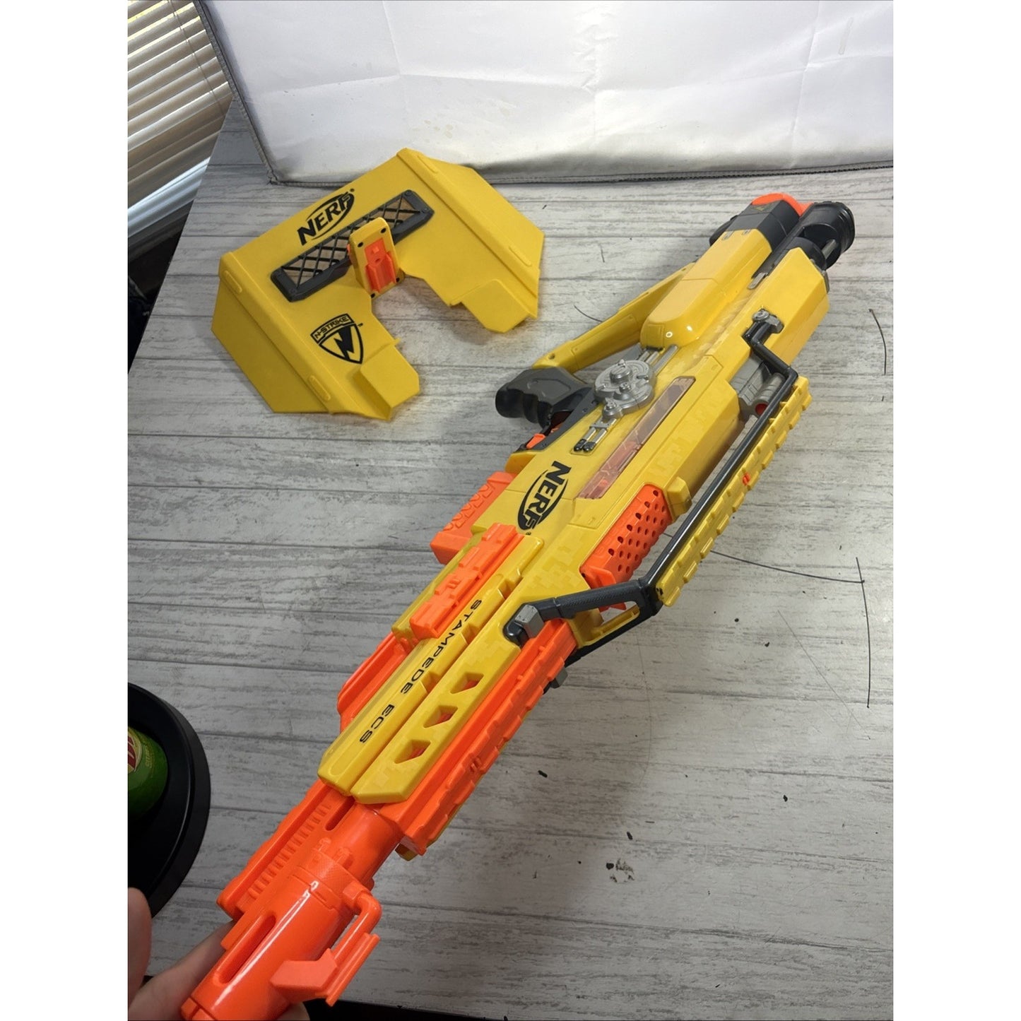 Nerf Stampede ECS N-Strike Battle Blaster Automatic Yellow Works Great