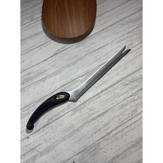 Miracle Blade III 9" ALL PURPOSE SLICER KNIFE Black Serrated Stainless Steel VG