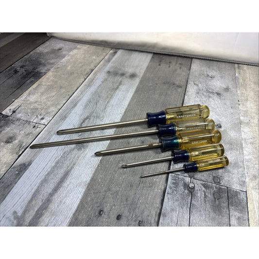 Craftsman USA Phillips Screwdriver Set ( Lot 5 Vintage ) 41293-41297 WF