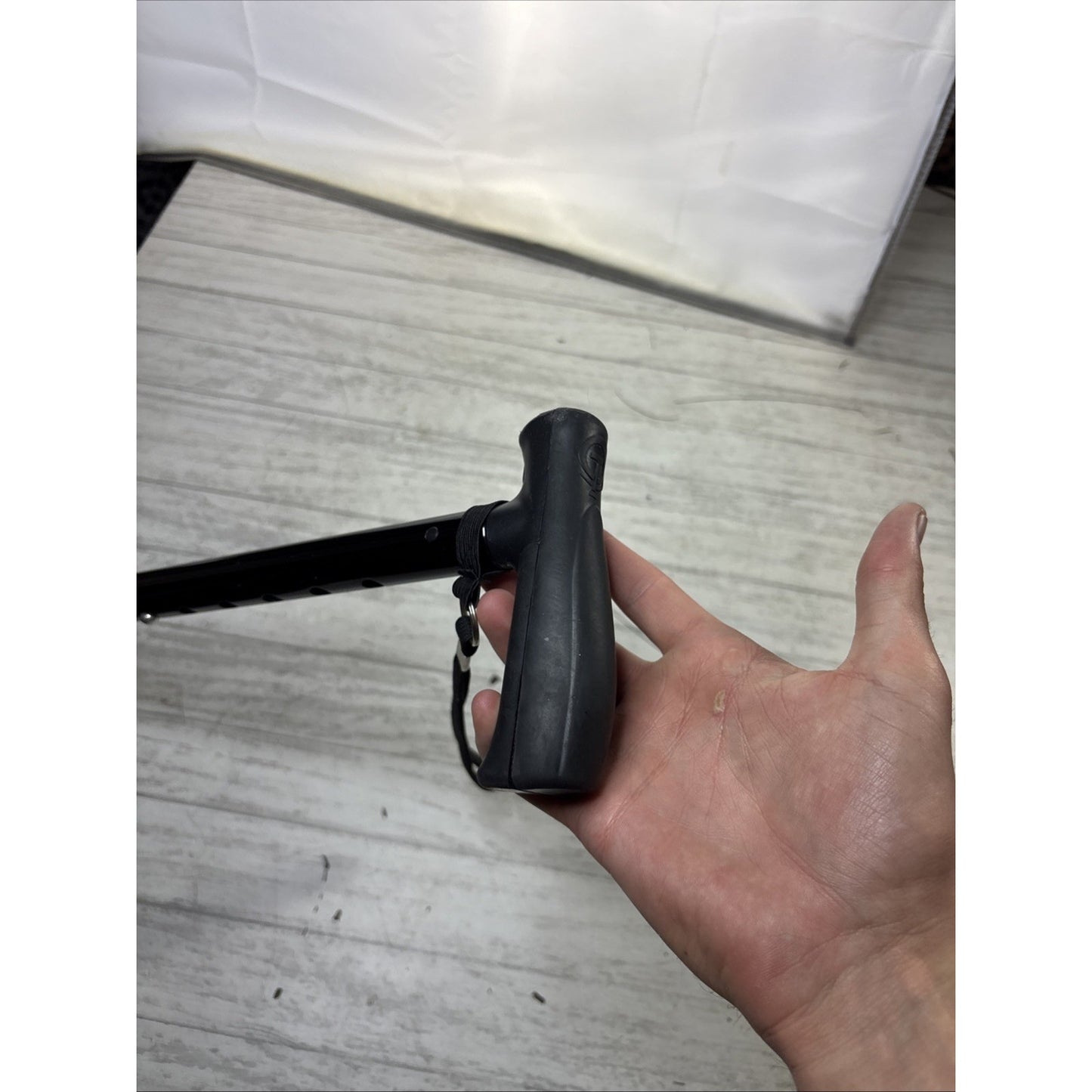 HurryCane Collapsable, Adjustable, Black, T-Handle, 3Point Base, All-Terrain NOB