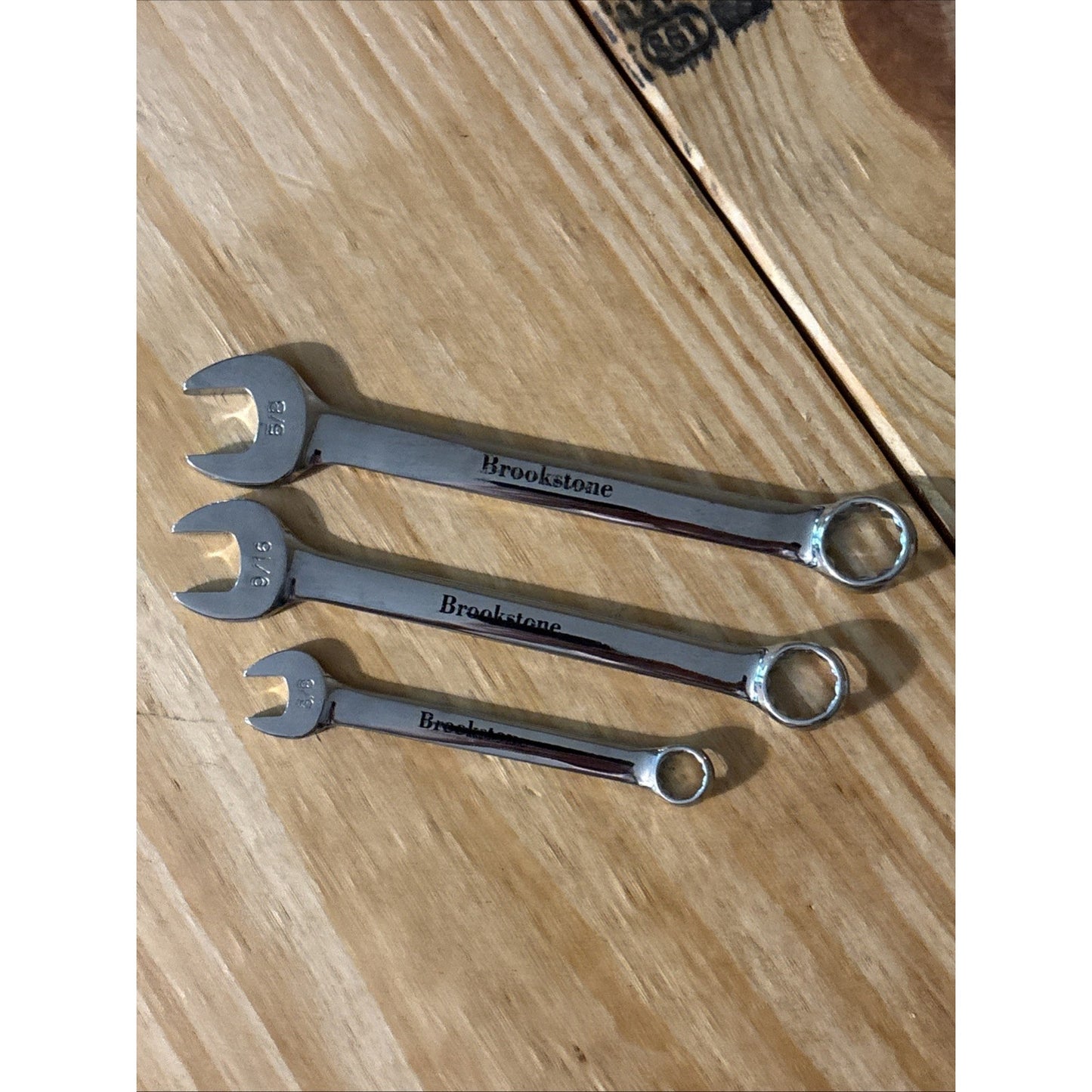 Brookstone SAE Combination Wrench Set 3pc 5/8" 9/16" 3/8"