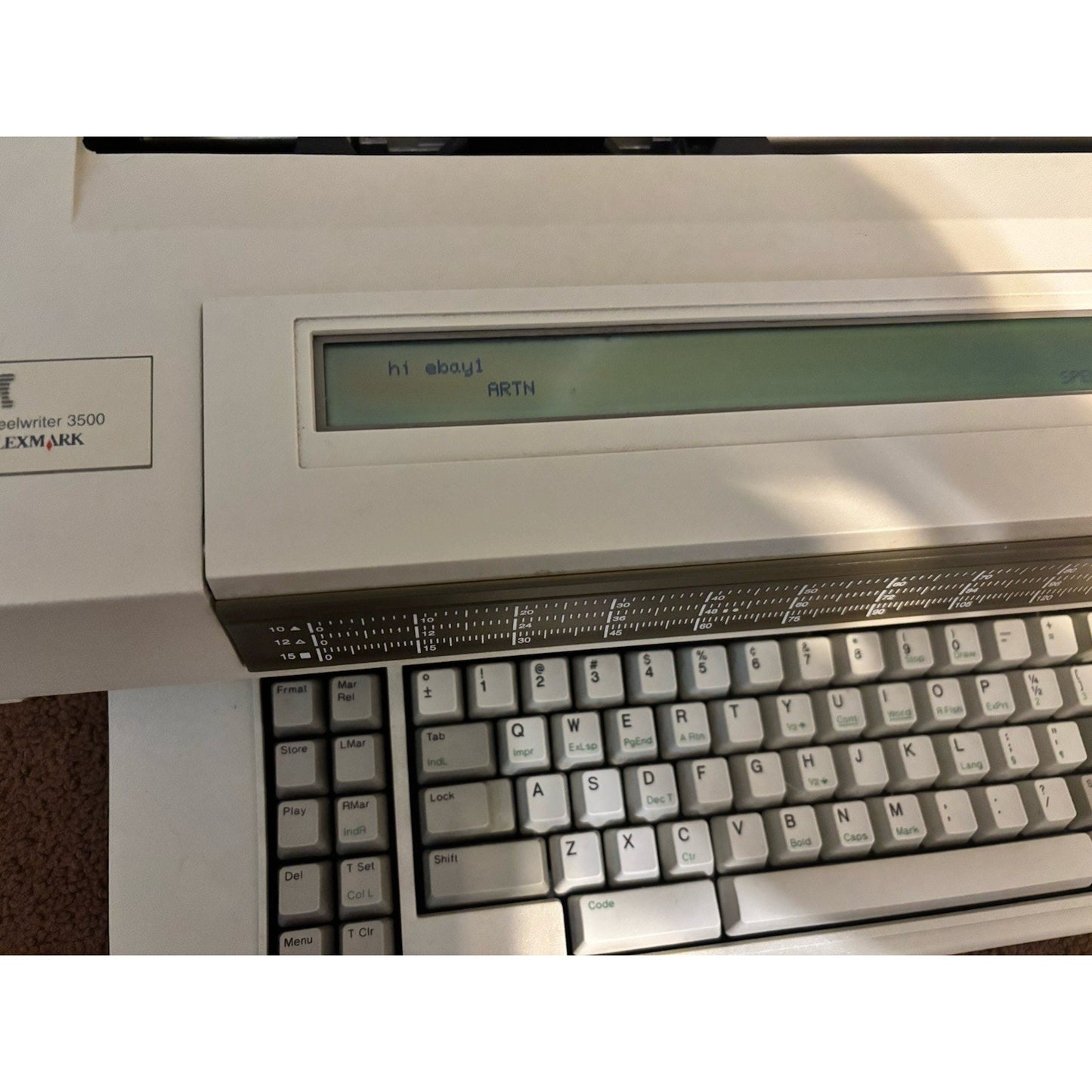 IBM Wheelwriter 3500 Lexmark Electronic Typewriter TESTED W/ Manual
