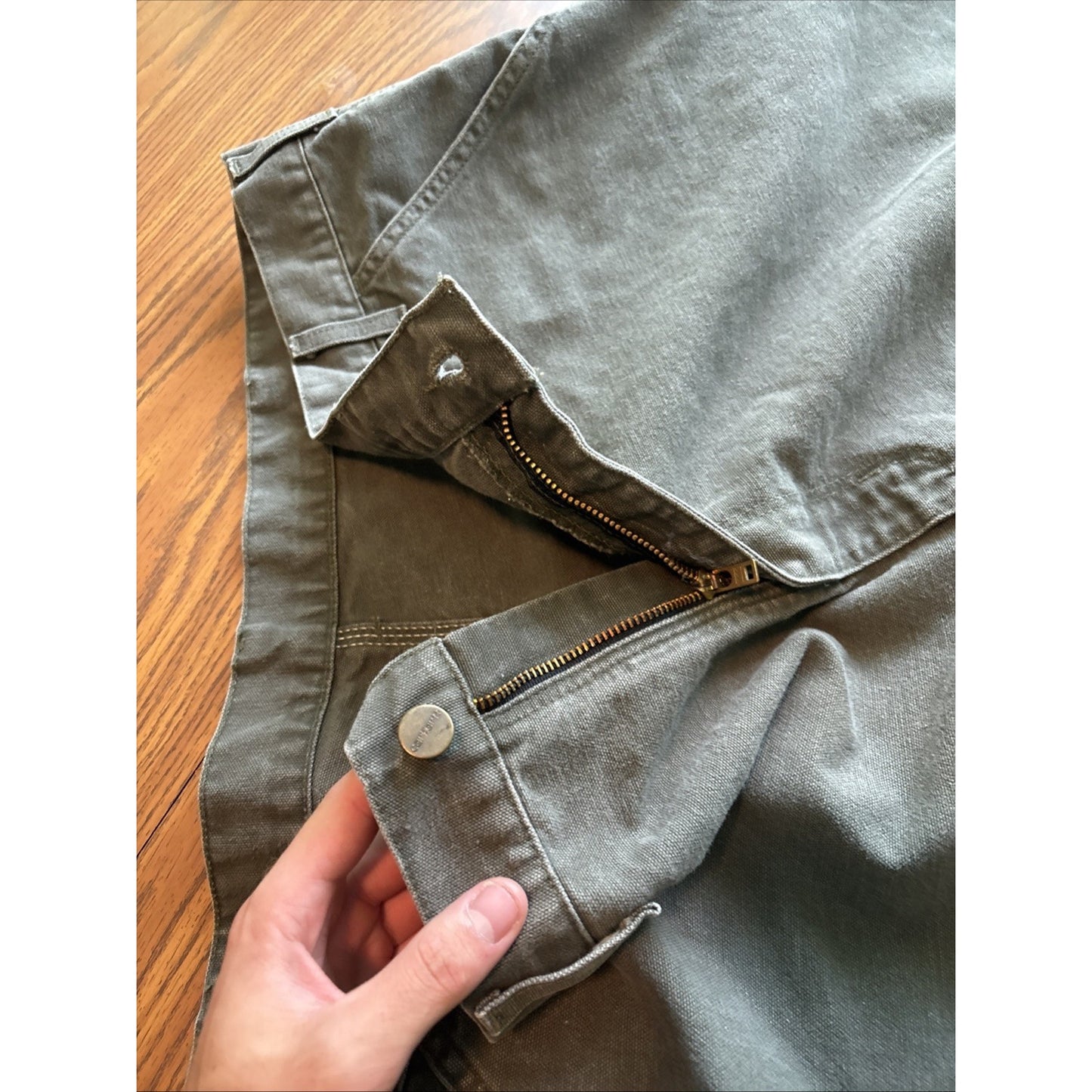 Carhartt B11 Moss Green Carpenter Pants 46x30 Workwear Canvas Loose Fit USA