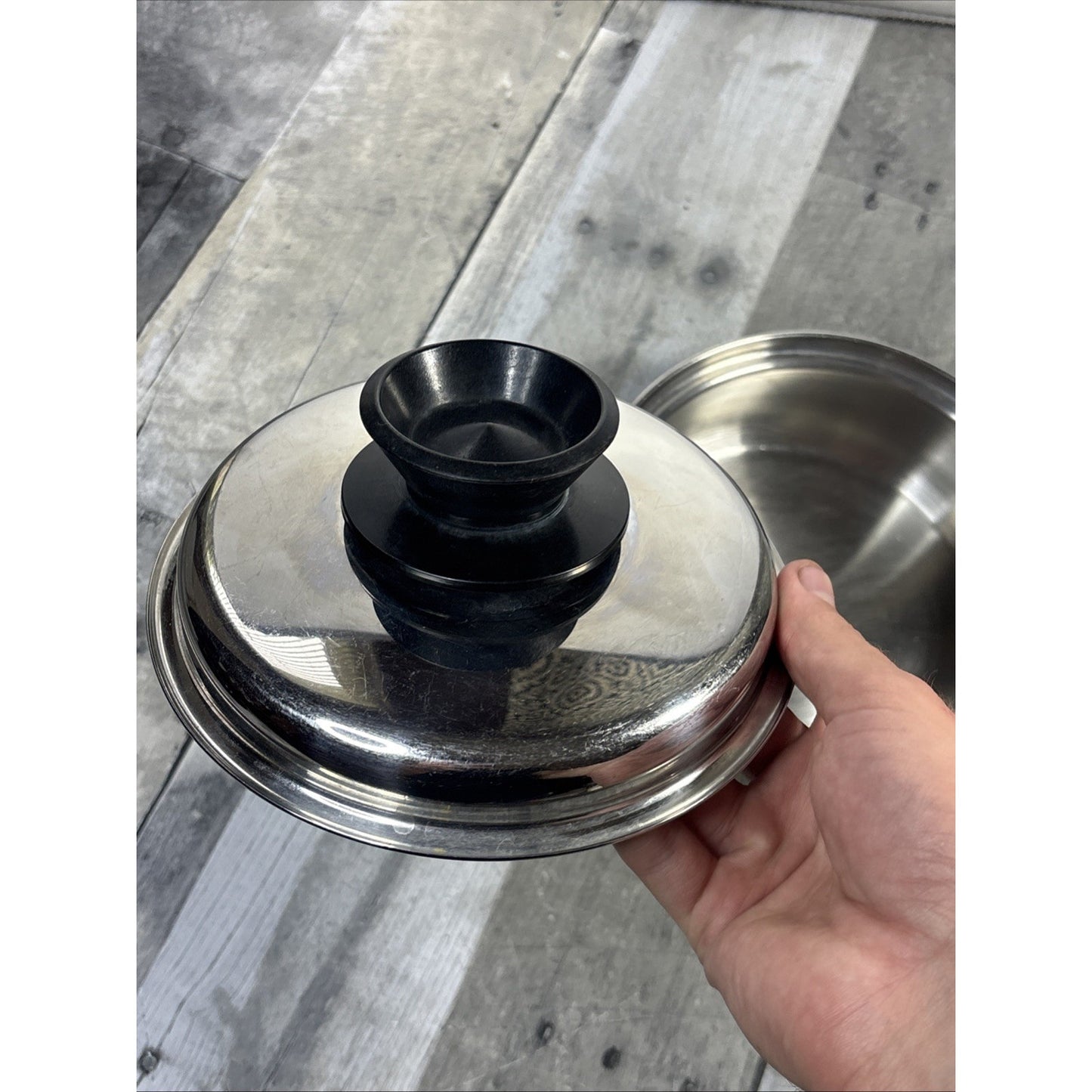 Royal Queen Temp Tone Plus 6.5” Stock Pot/Lid - 5 Ply Stainless Steel Multi Core
