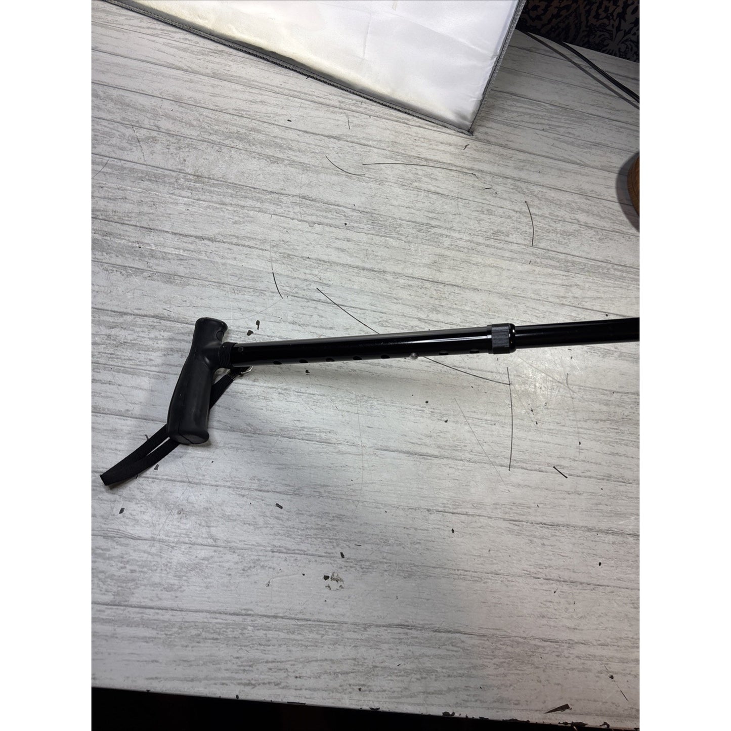 HurryCane Collapsable, Adjustable, Black, T-Handle, 3Point Base, All-Terrain NOB