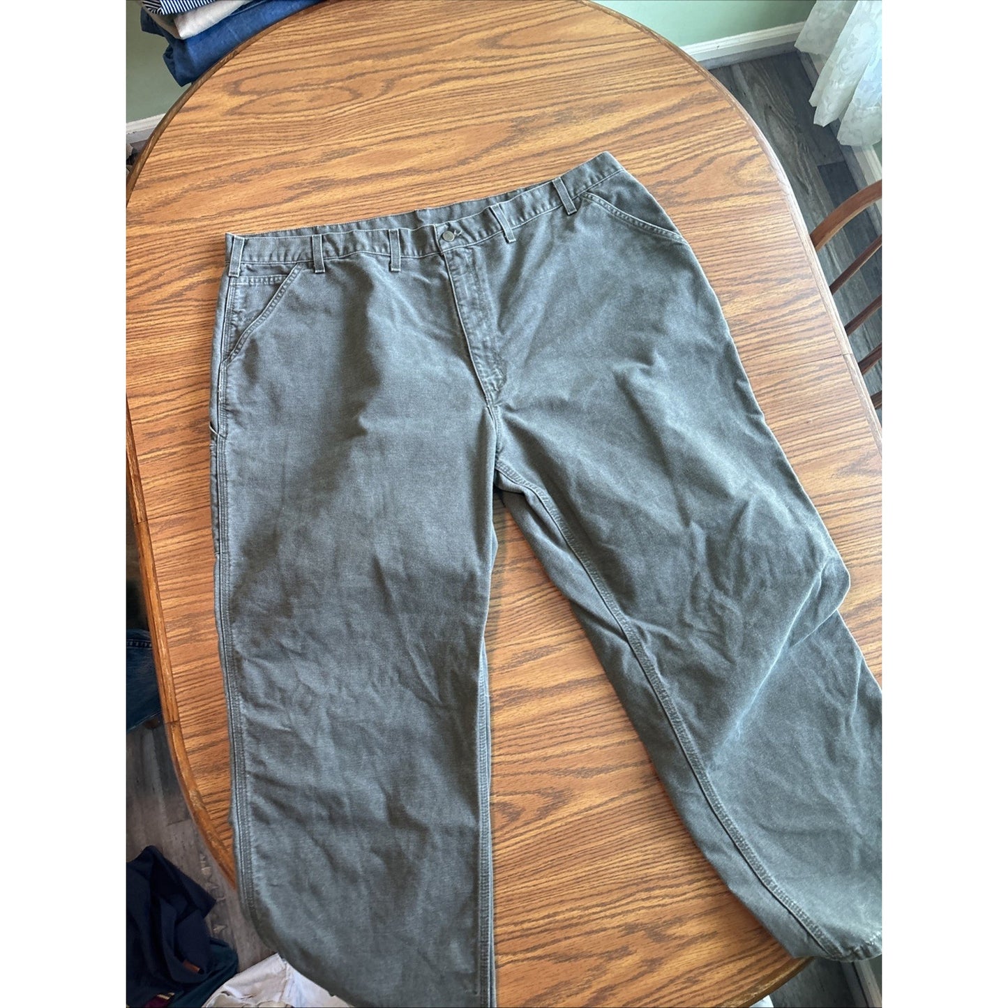 Carhartt B11 Moss Green Carpenter Pants 46x30 Workwear Canvas Loose Fit USA