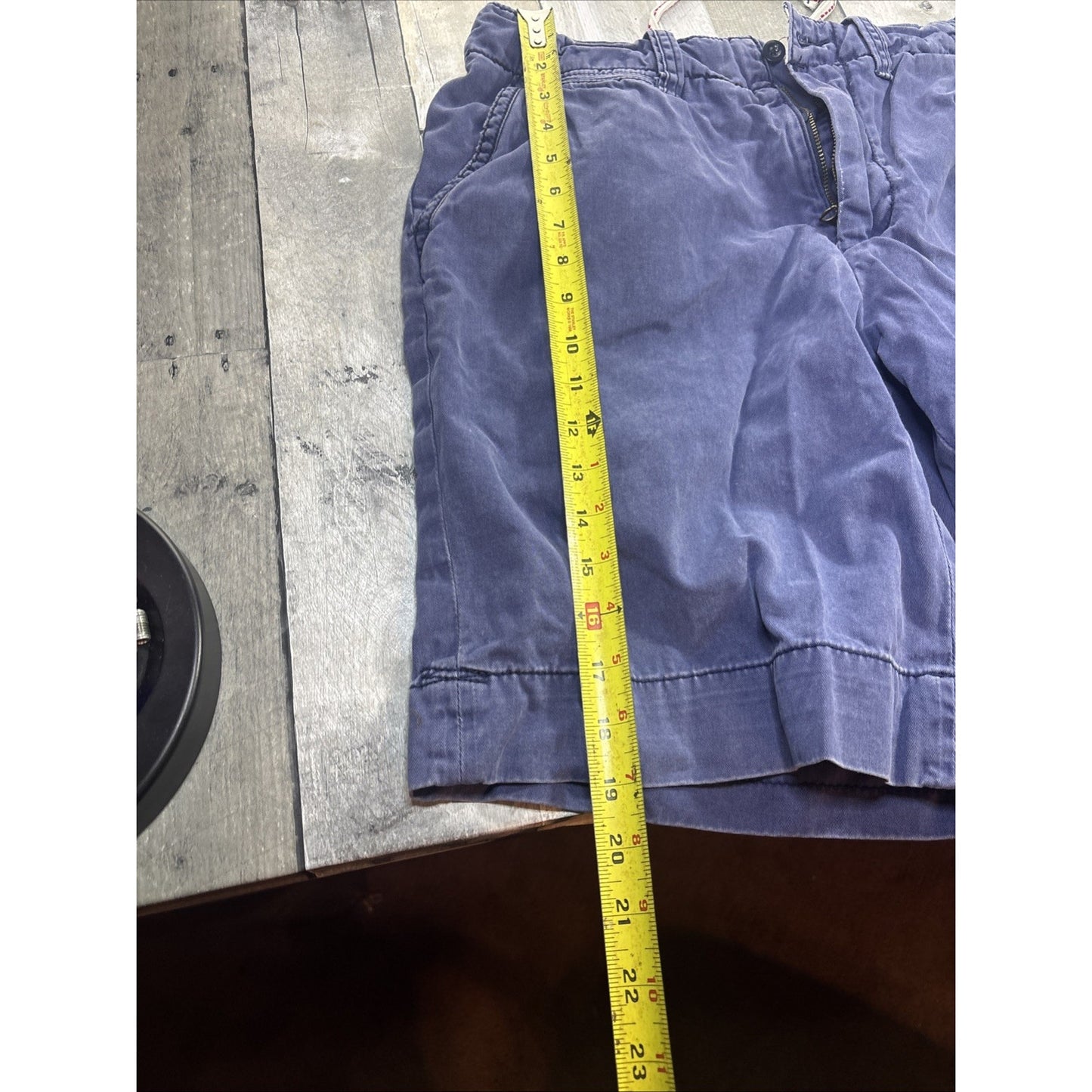 Vintage Polo Ralph Lauren Shorts Mens 32 Blue Chino Cotton Distress Drawstring