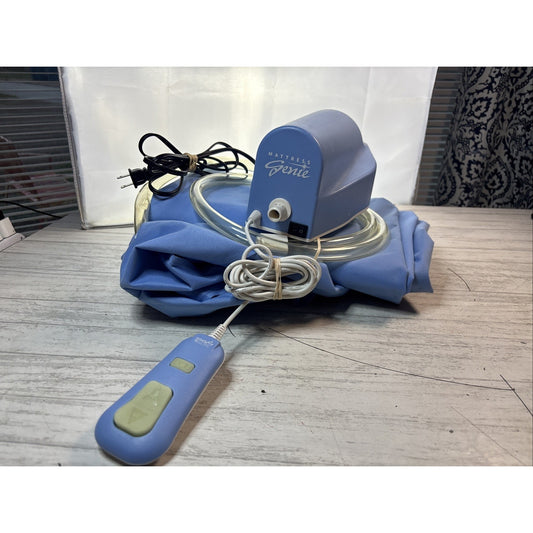 Mattress Genie HT-205B Contour Electric Air Pump with Remote, Blue, Tested Works
