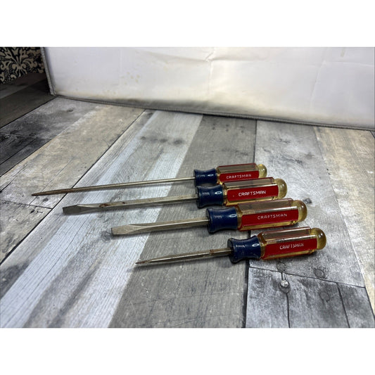 Vtg Craftsman 4pc Slotted Screwdriver Set 3/16 1/4 41581, 41583, 41584, WF - USA