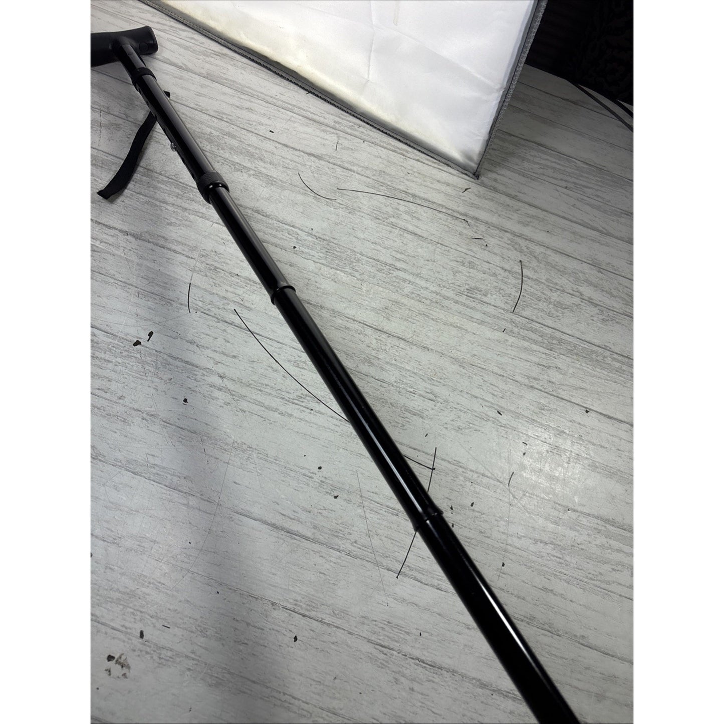 HurryCane Collapsable, Adjustable, Black, T-Handle, 3Point Base, All-Terrain NOB