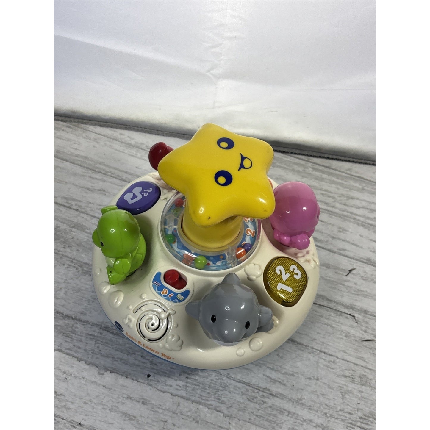 Vtech SPIN & LEARN TOP Sea Animals (Tested and Working) Dolphin, Crab, Turtle