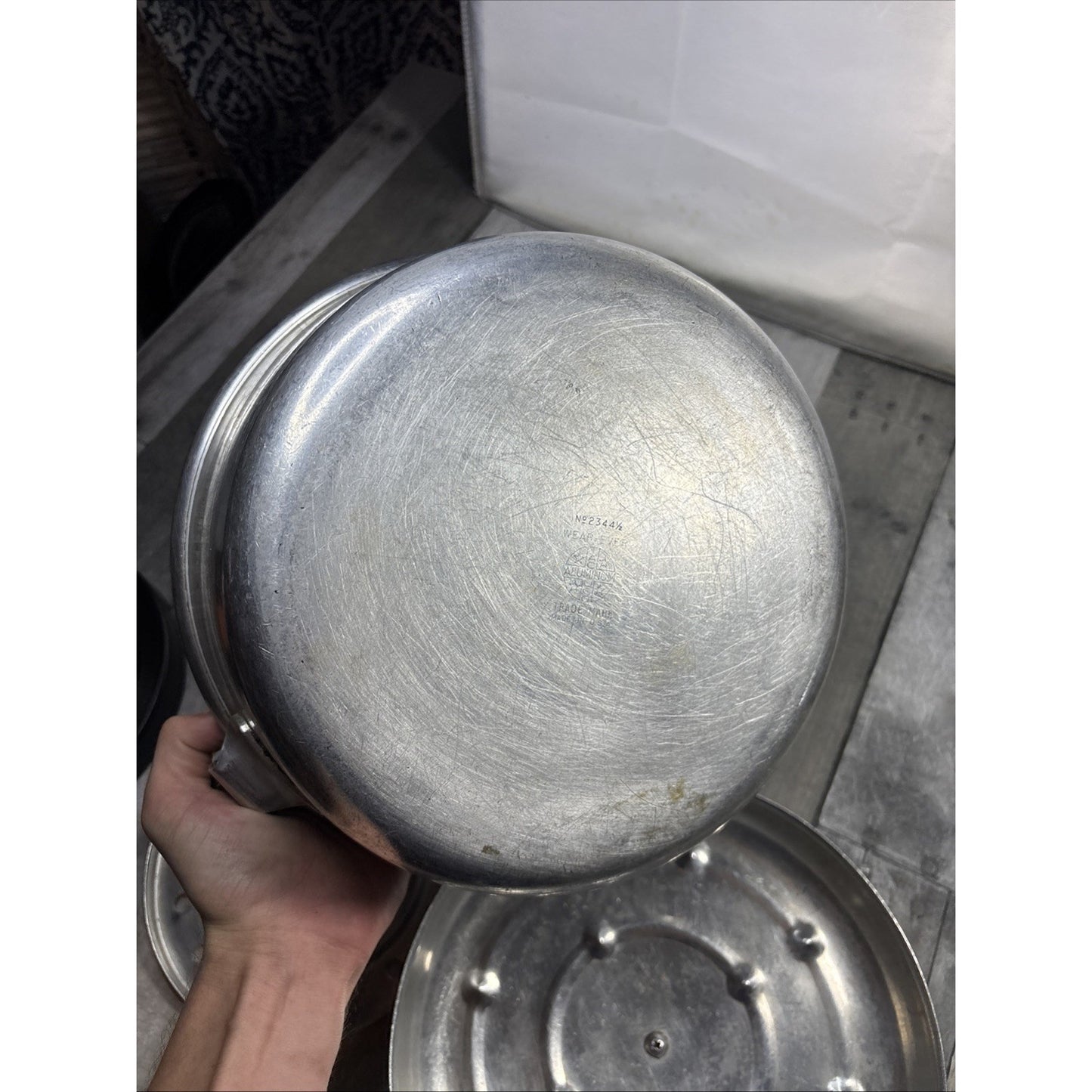 Vintage WEAR EVER #2344 1/2 Aluminum Lidded Pot w/ Handle & Pressure Release