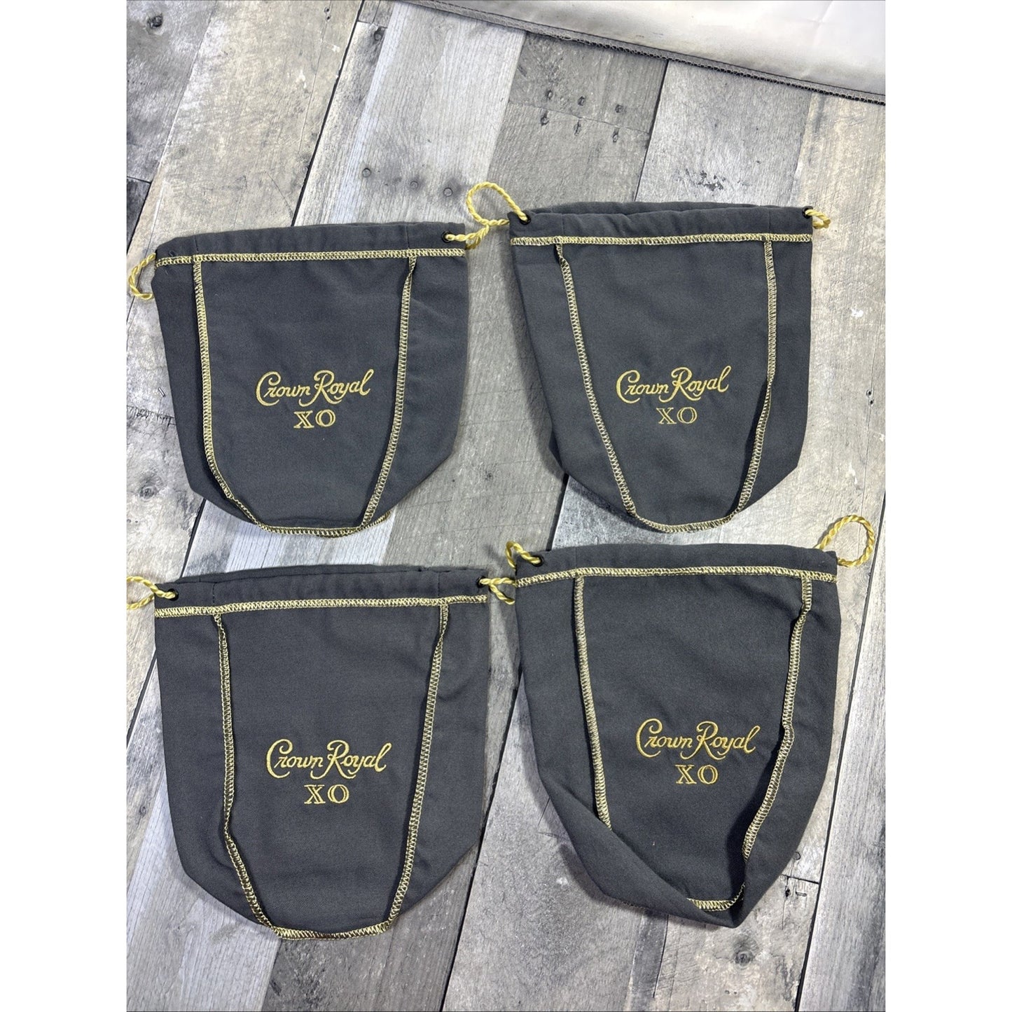 Crown Royal XO 750ml Bag (Lot Of 4) Great Condition For Quilting Crafting GRAY