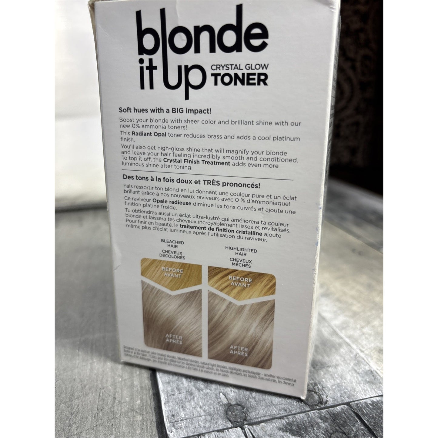 Clairol Blonde It Up Crystal Glow Toner for Bleached Highlight Hair Radiant Opal