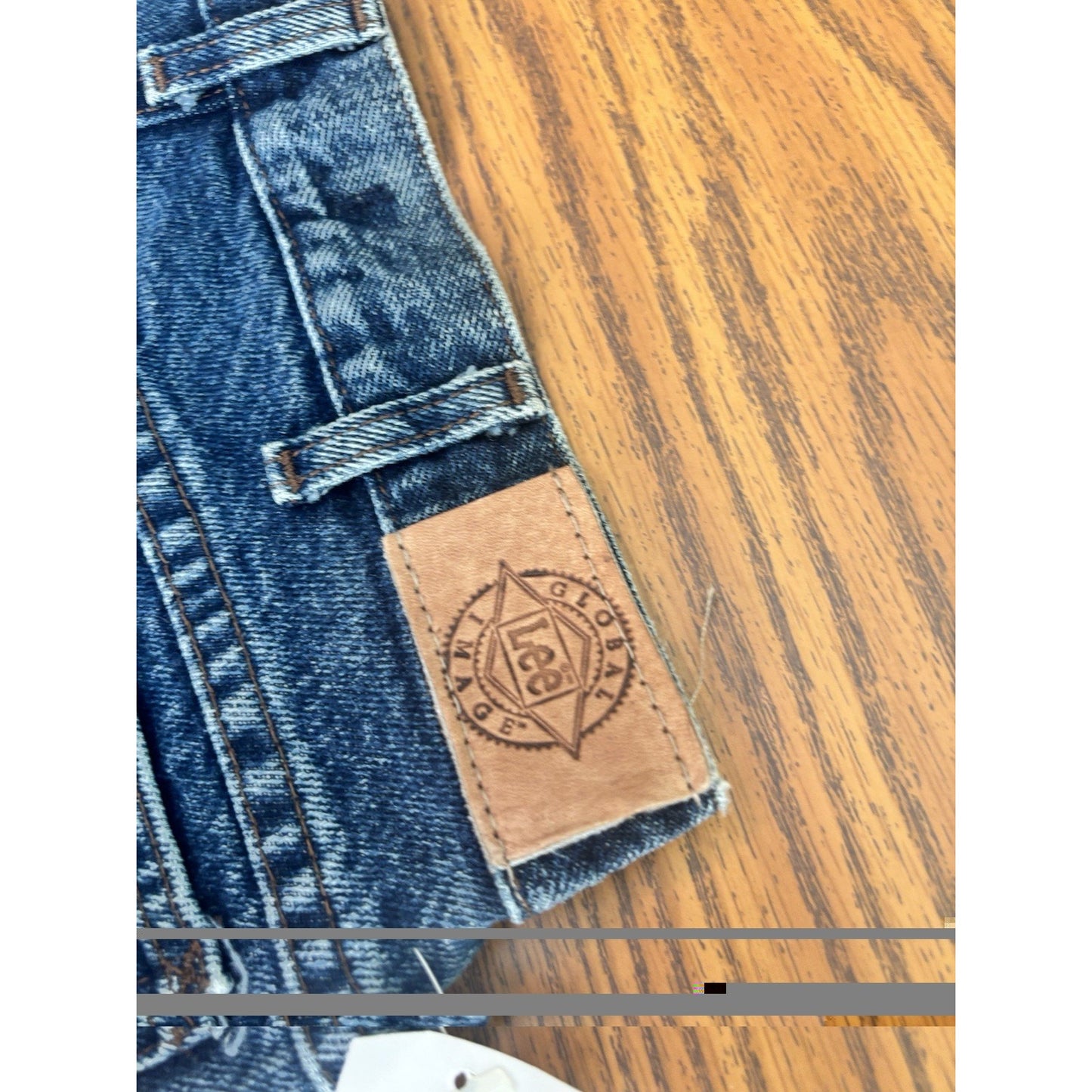 VTG 90s Lee Jeans Mens 33x34 Regular Straight Leg Dark Blue Denim USA NOS