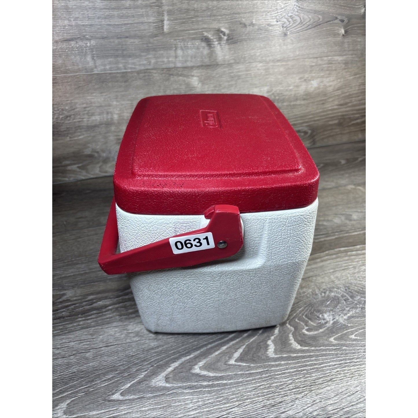Vtg Coleman Personal 8 Cooler Flip Lid Cup Holder Red Lid Model 5272 USA