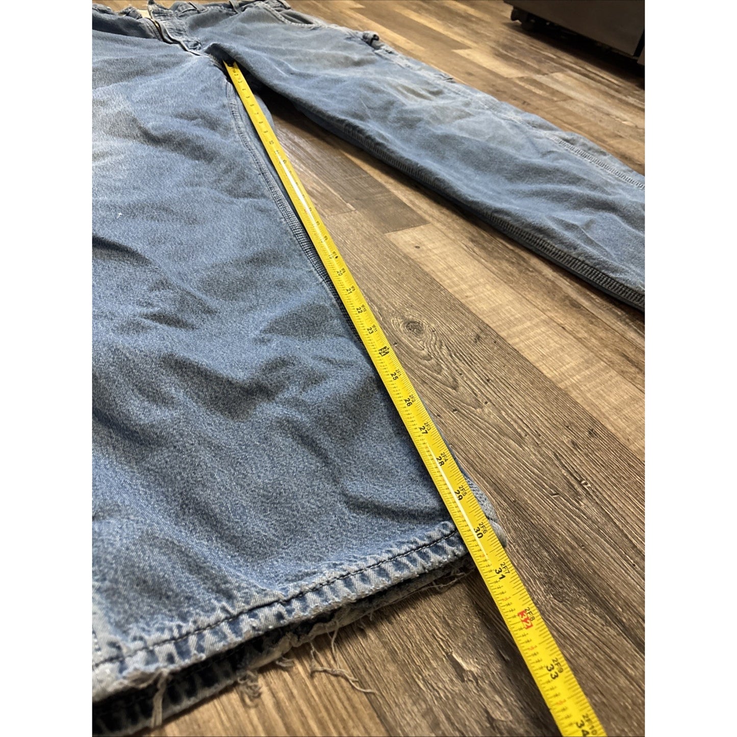 VTG Carhartt Flannel Lined Carpenter Jeans Men's Blue 44x32 - USA Made B14DST