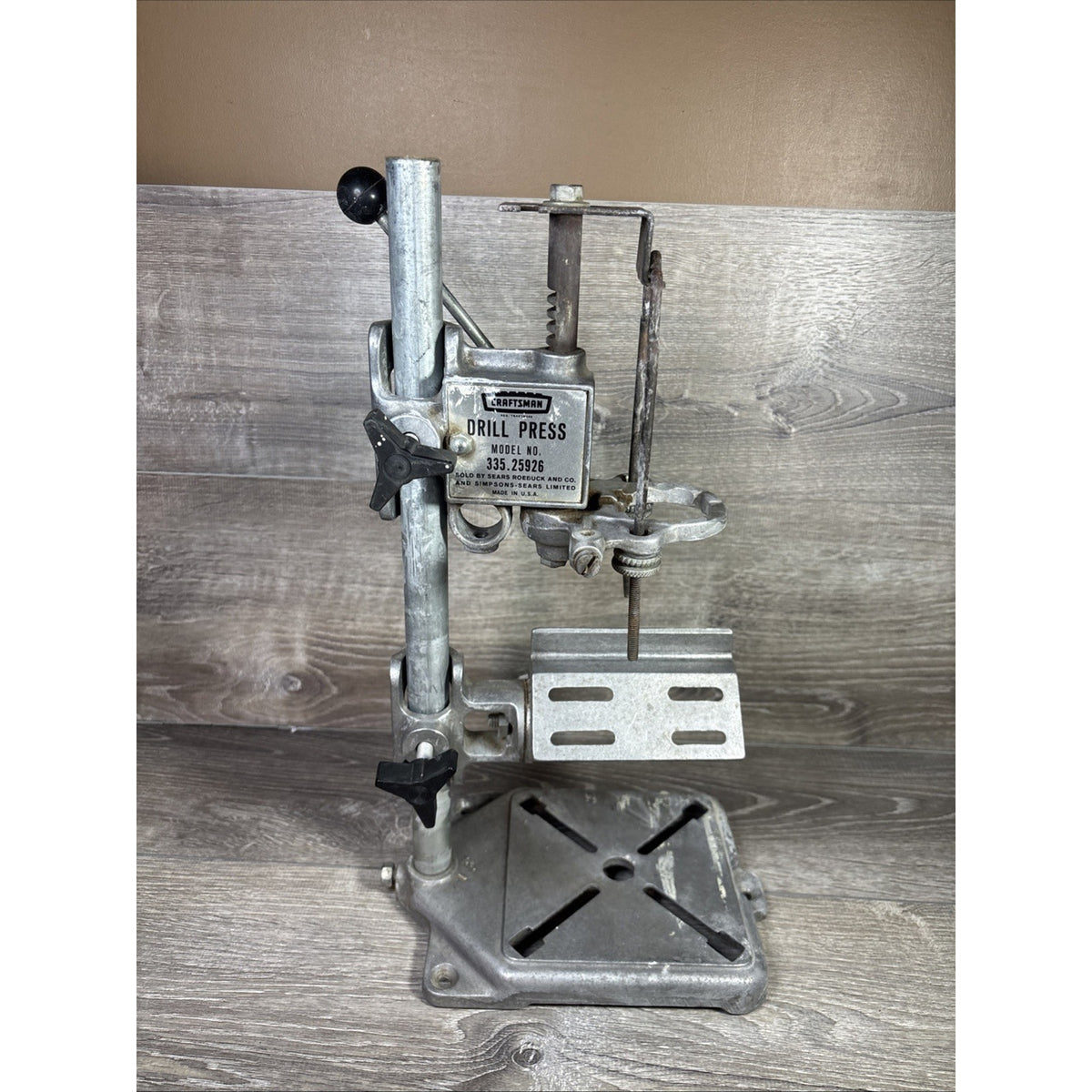 Vintage Craftsman Sears Drill Press Stand 335.25926 Gray Hand Drill Holder