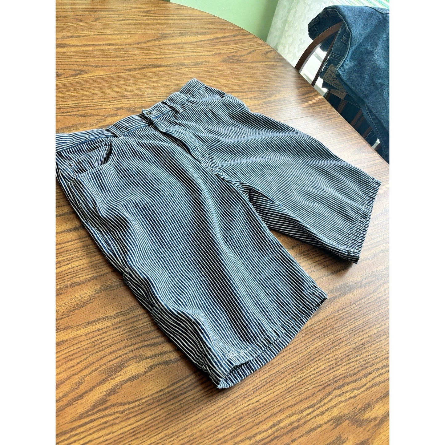 Dickies Hickory Stripe Shorts Men's Size 36 Indigo Railroad Workwear Thick