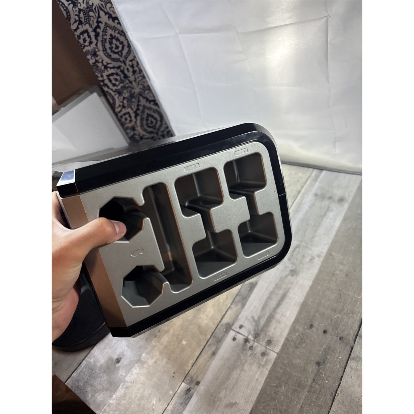 Wii Console Tower Rack Shelf Holder W Game & Controller Storage Black Gray Blue