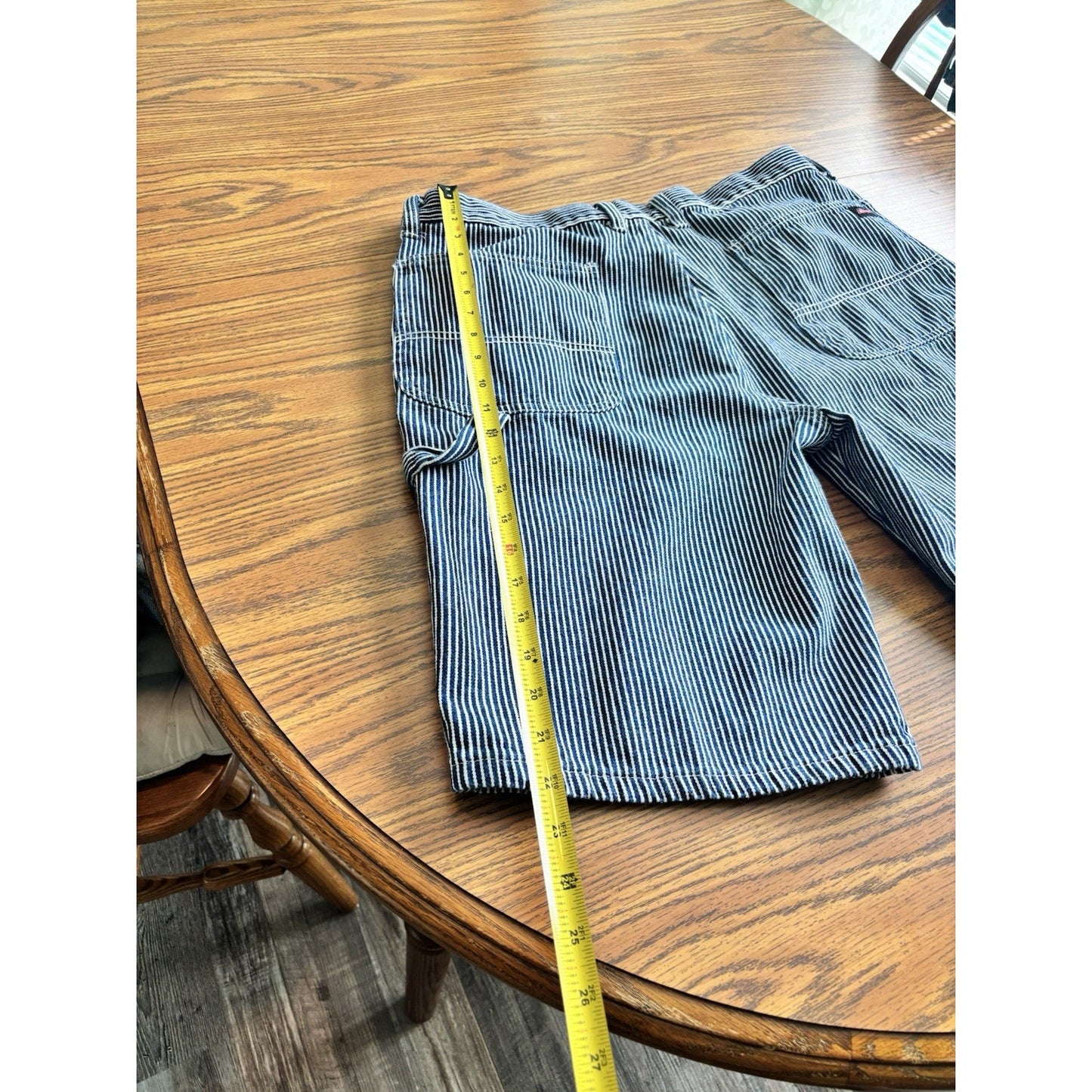 Dickies Hickory Stripe Shorts Men's Size 36 Indigo Railroad Workwear Thick