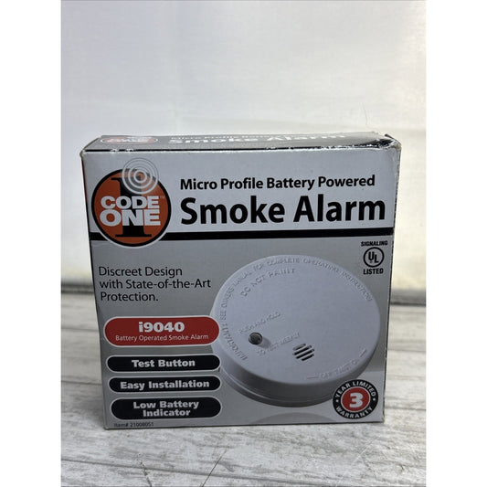 CODE ONE Kidde Smoke Alarm i9040 Micro Profile Battery Powered NEW