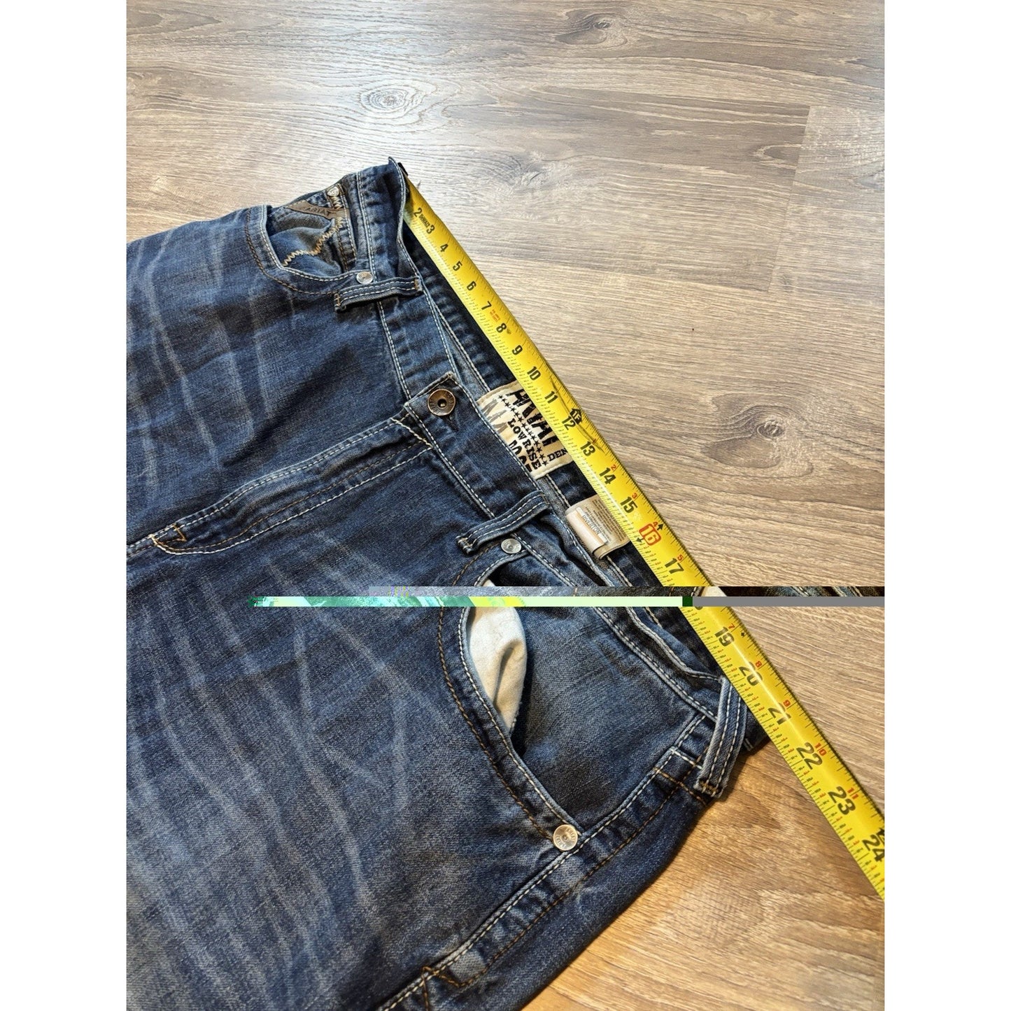 Ariat FR M4 Bootcut Low Rise Med Wash Blue Denim Cotton Jeans Mens 34x32 Flame