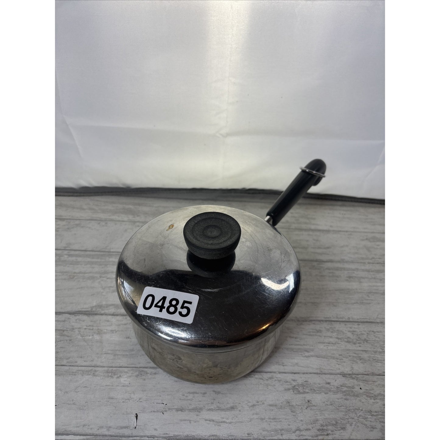 Revere Ware Stainless Tri Ply Disc Clad Bottom 1 QT Saucepan Lid Clinton IL USA