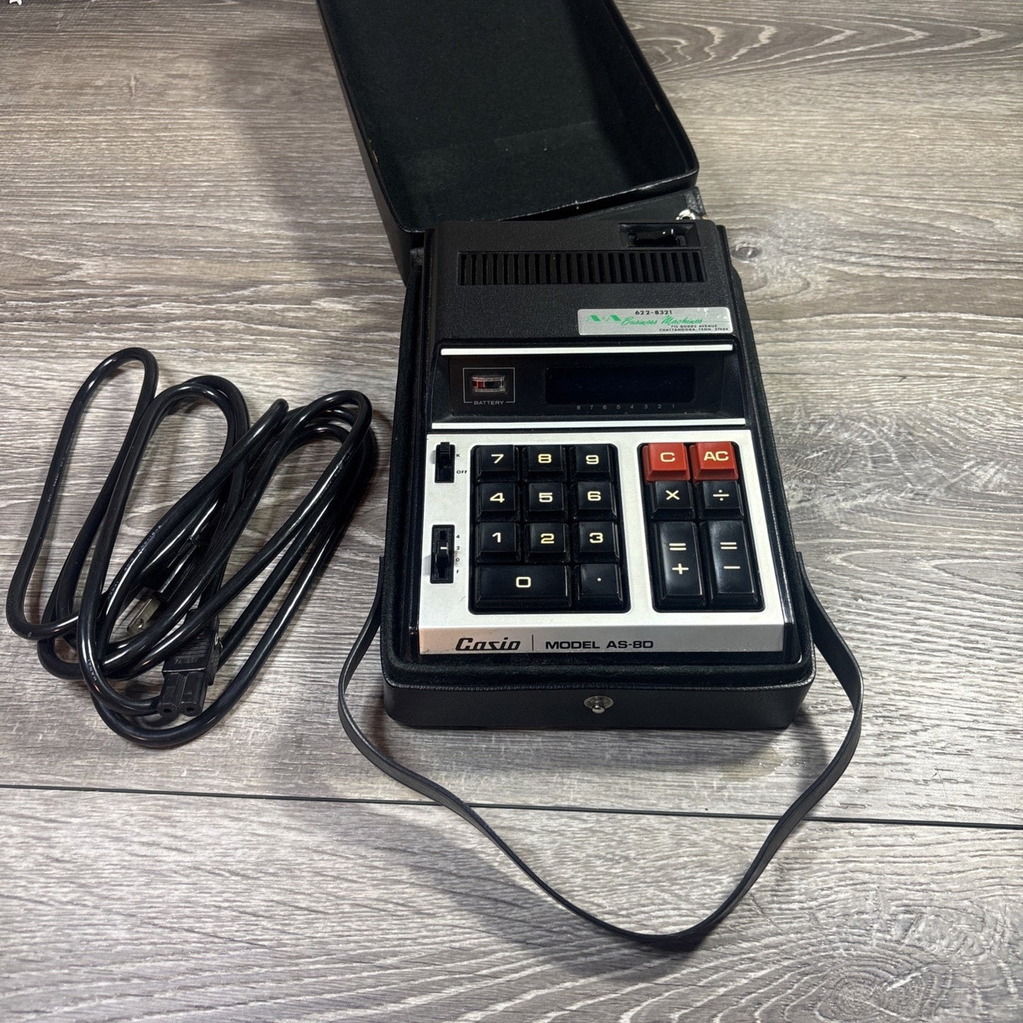 Casio Model AS-8D Vintage Calculator/Adding Machine Tested With Case
