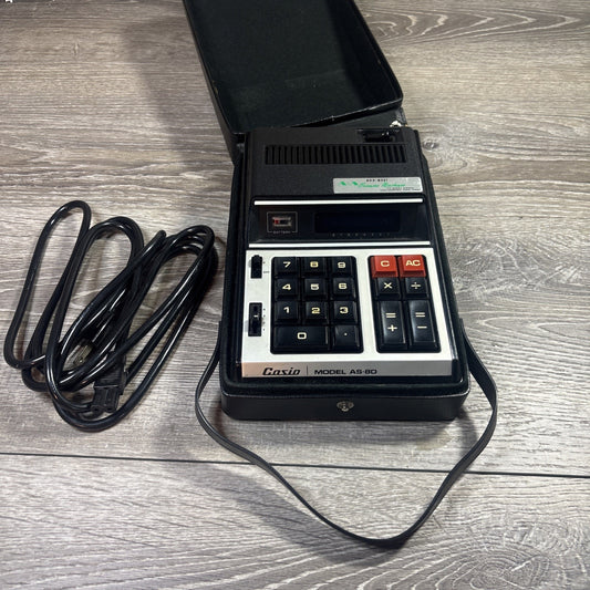 Casio Model AS-8D Vintage Calculator/Adding Machine Tested With Case